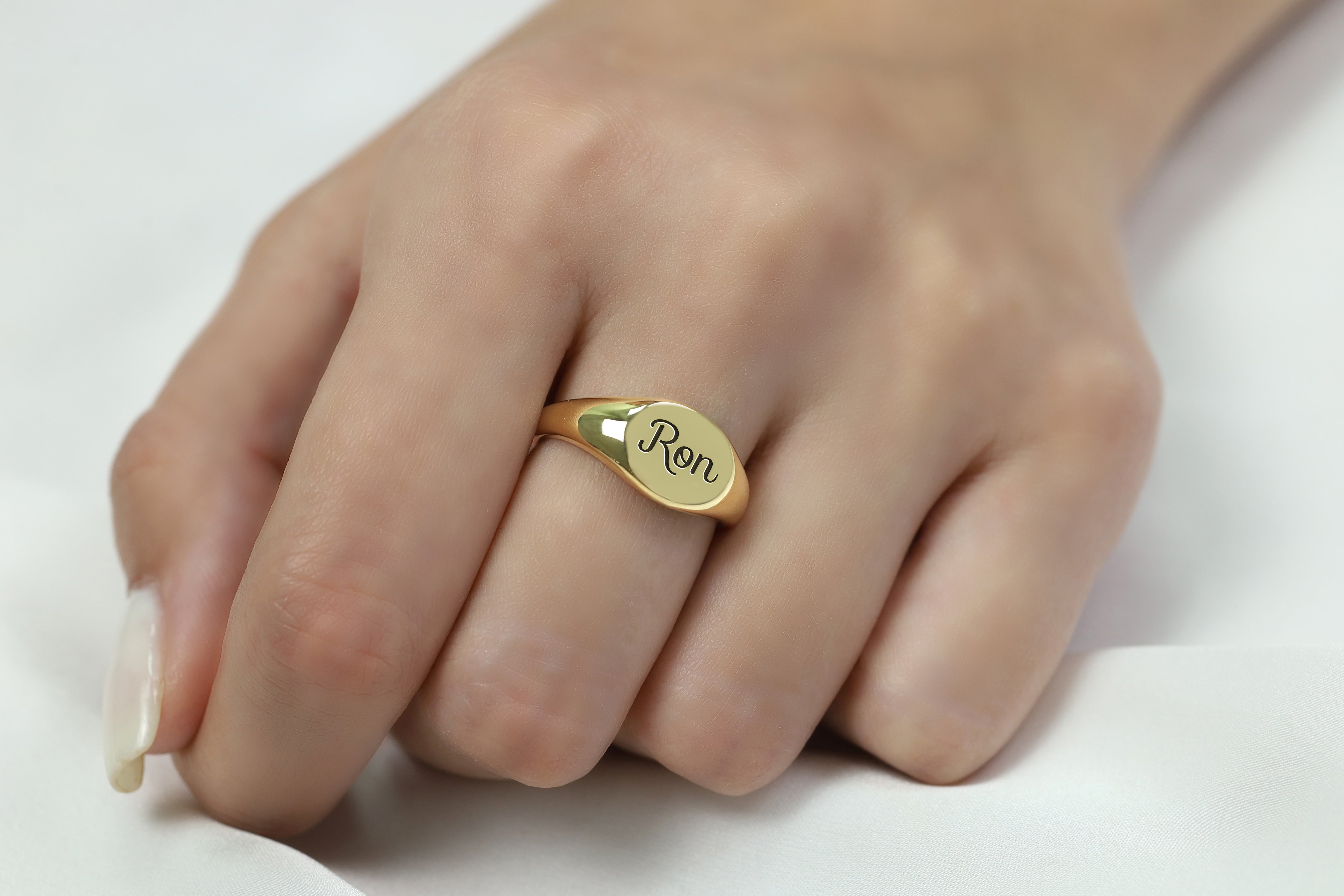 Engraved Name Signet Ring