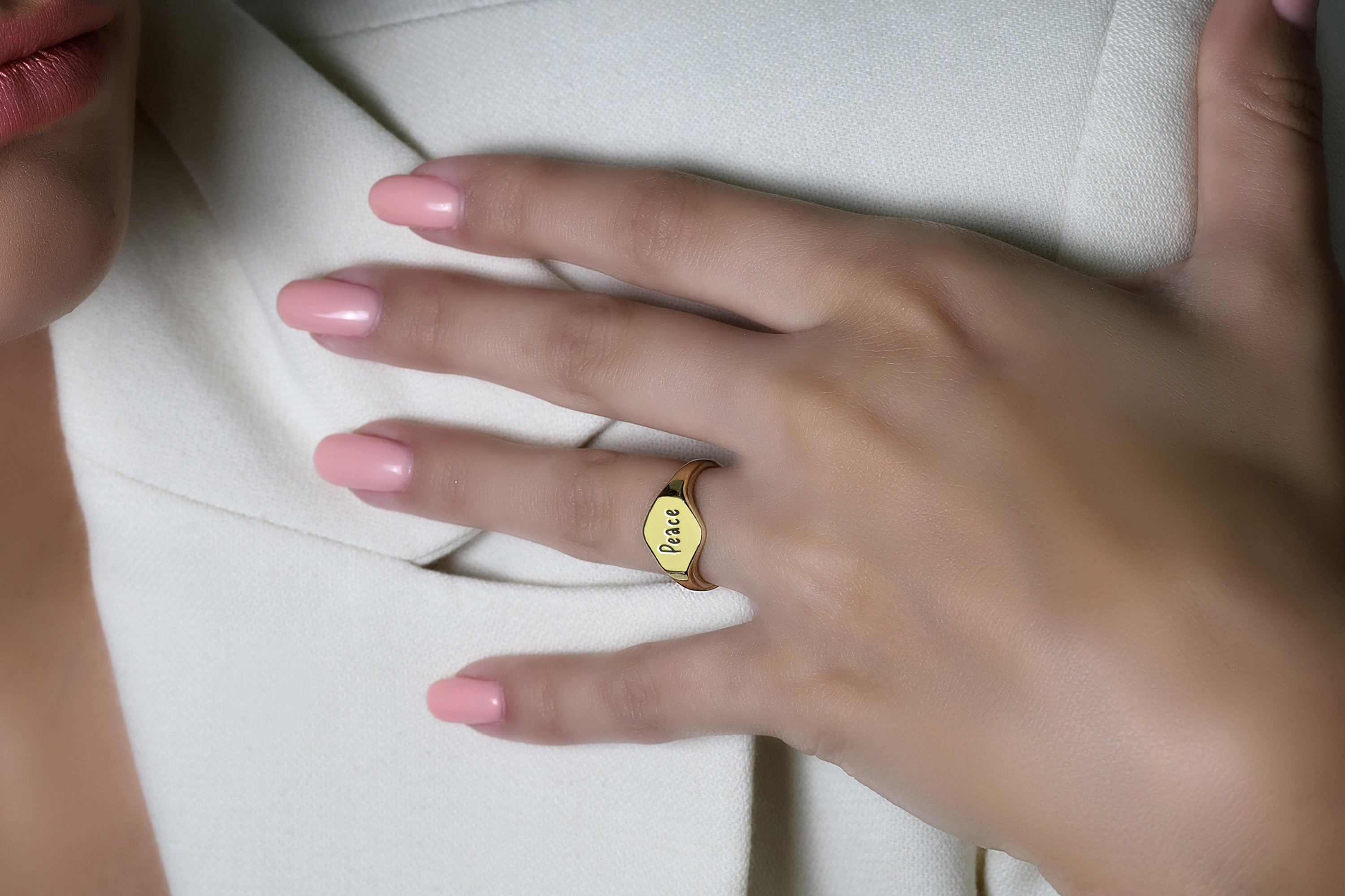 Custom Text Signet Ring