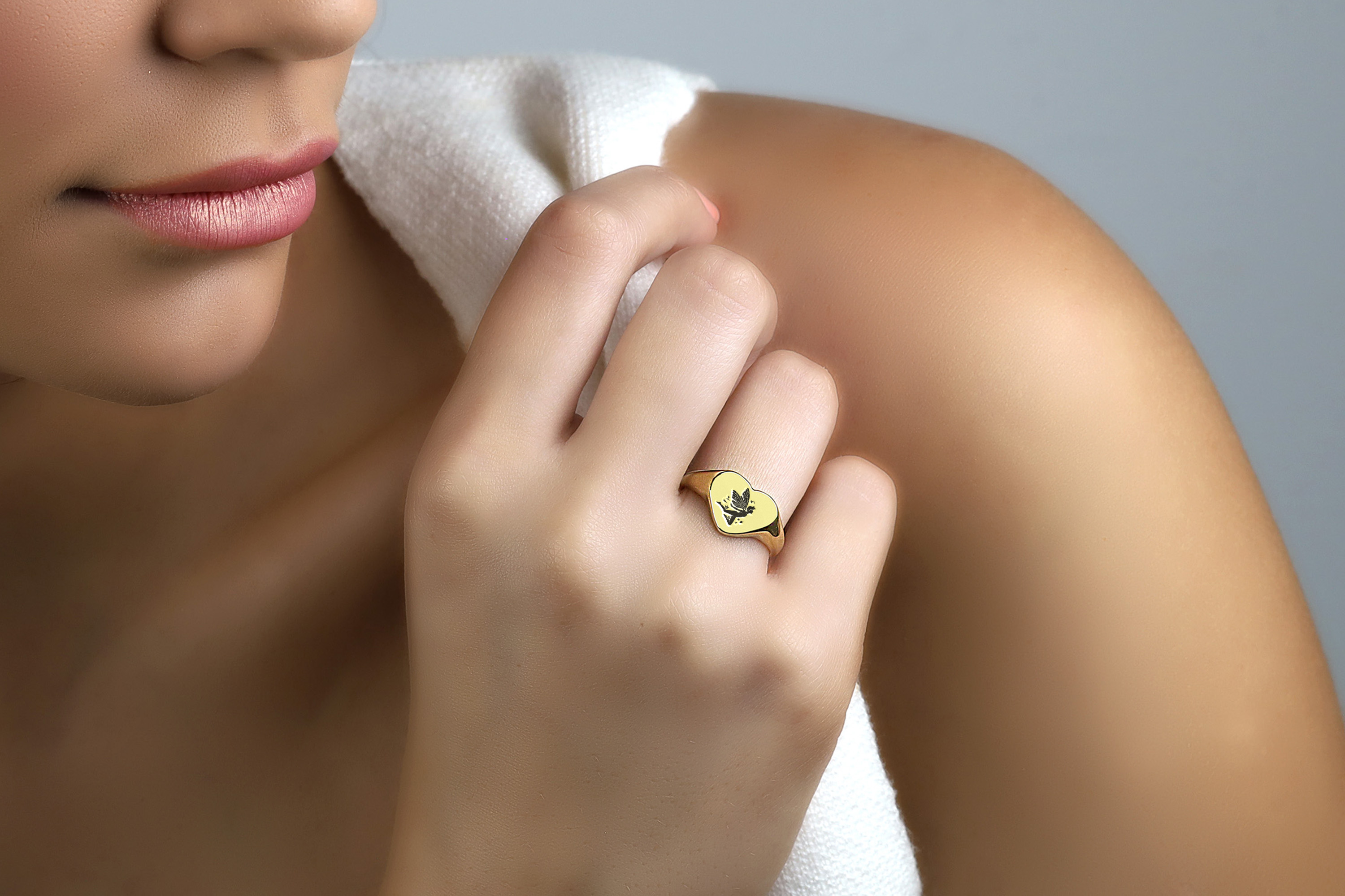 Engraved Fairy Signet Ring