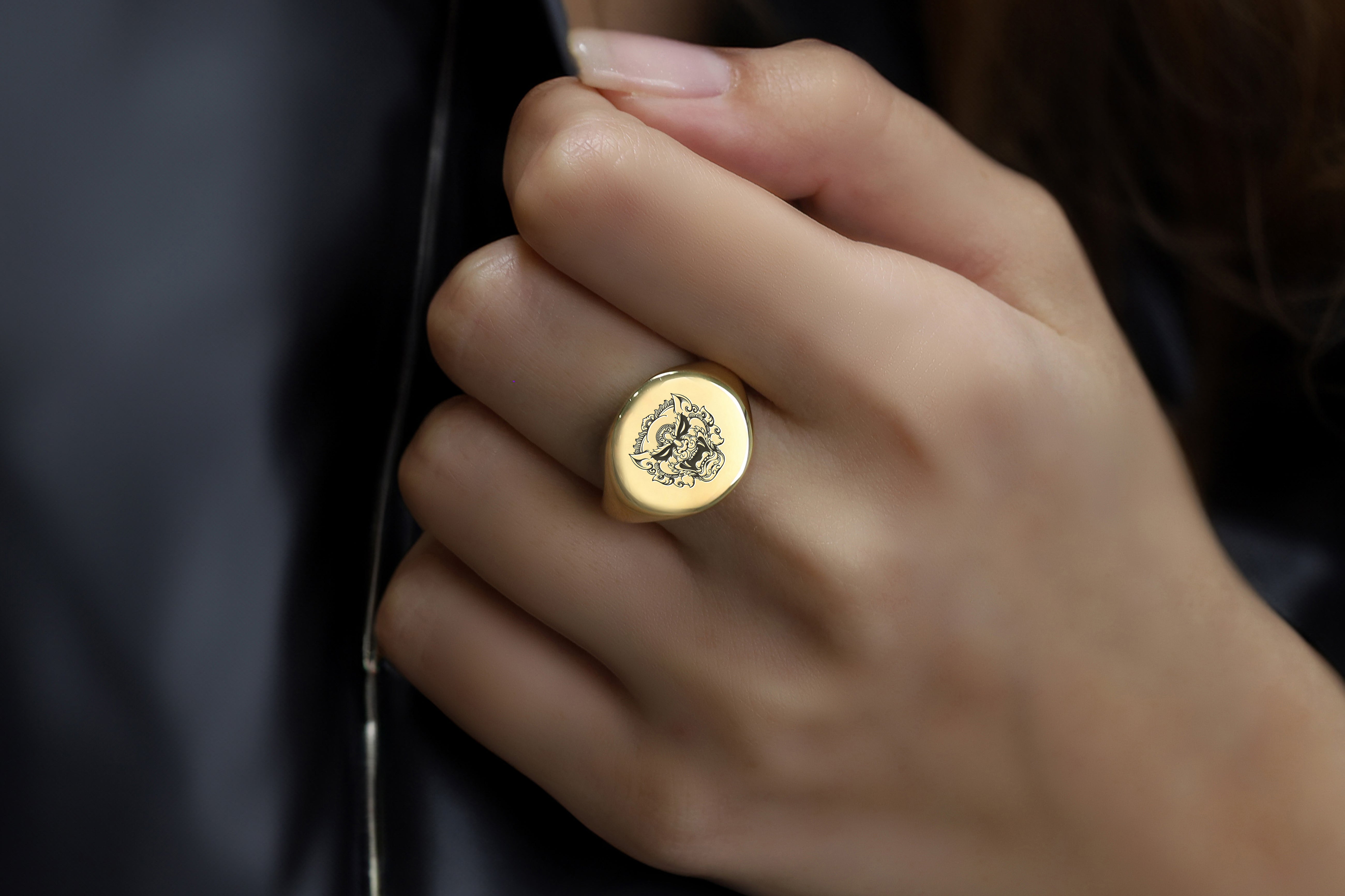 14k Gold Chinese Foo Dog Ring