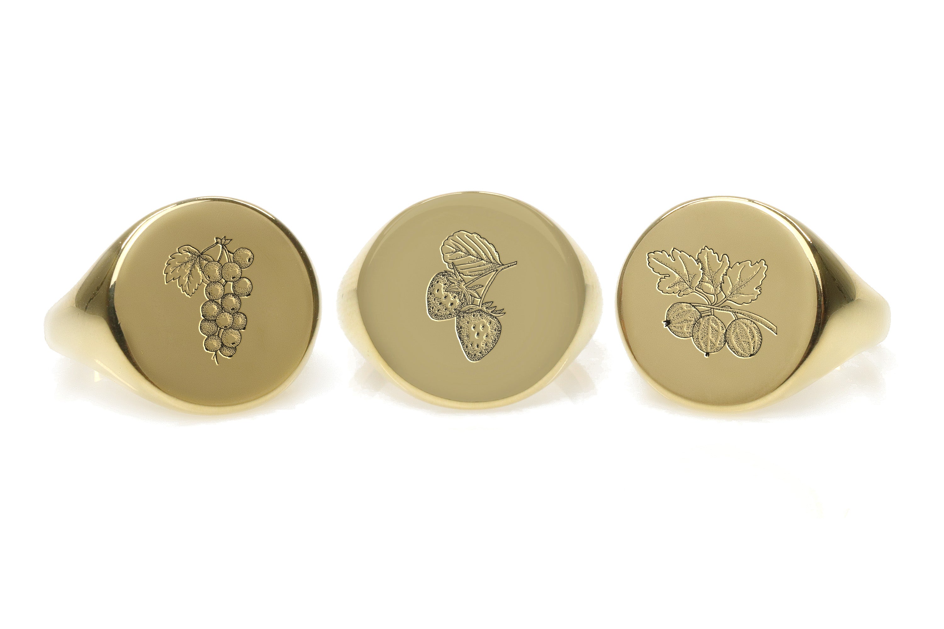 Gold Strawberry Signet Ring
