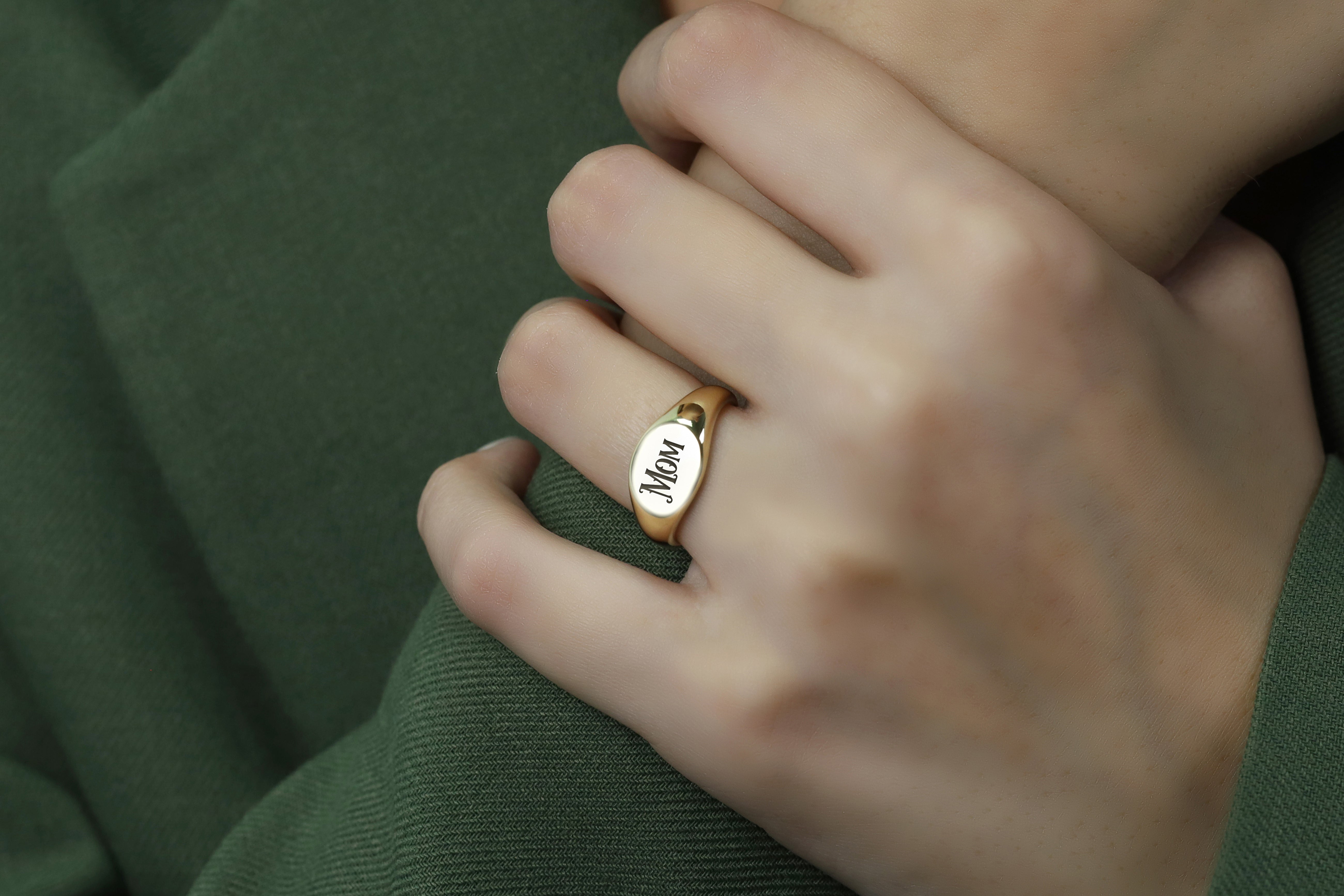 Custom Mom Engraved Ring