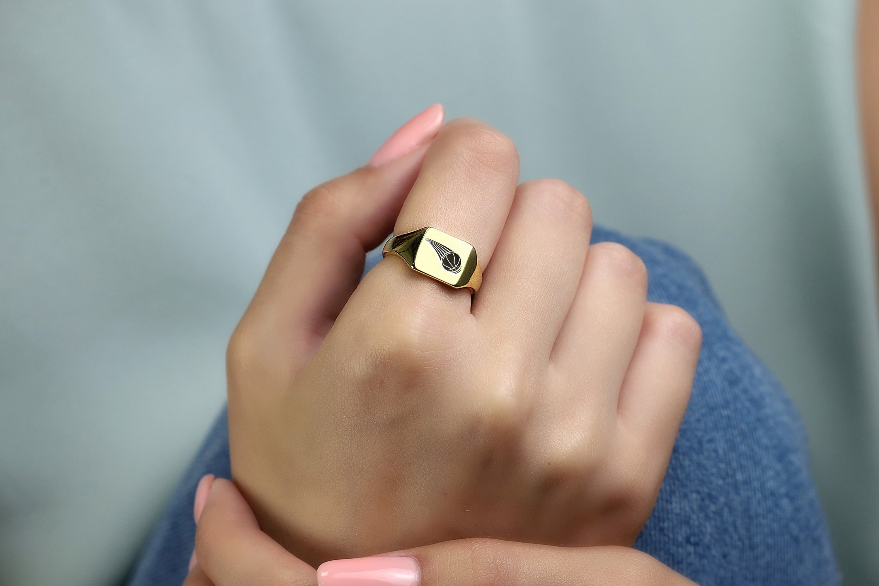 Custom Basketball Signet Ring