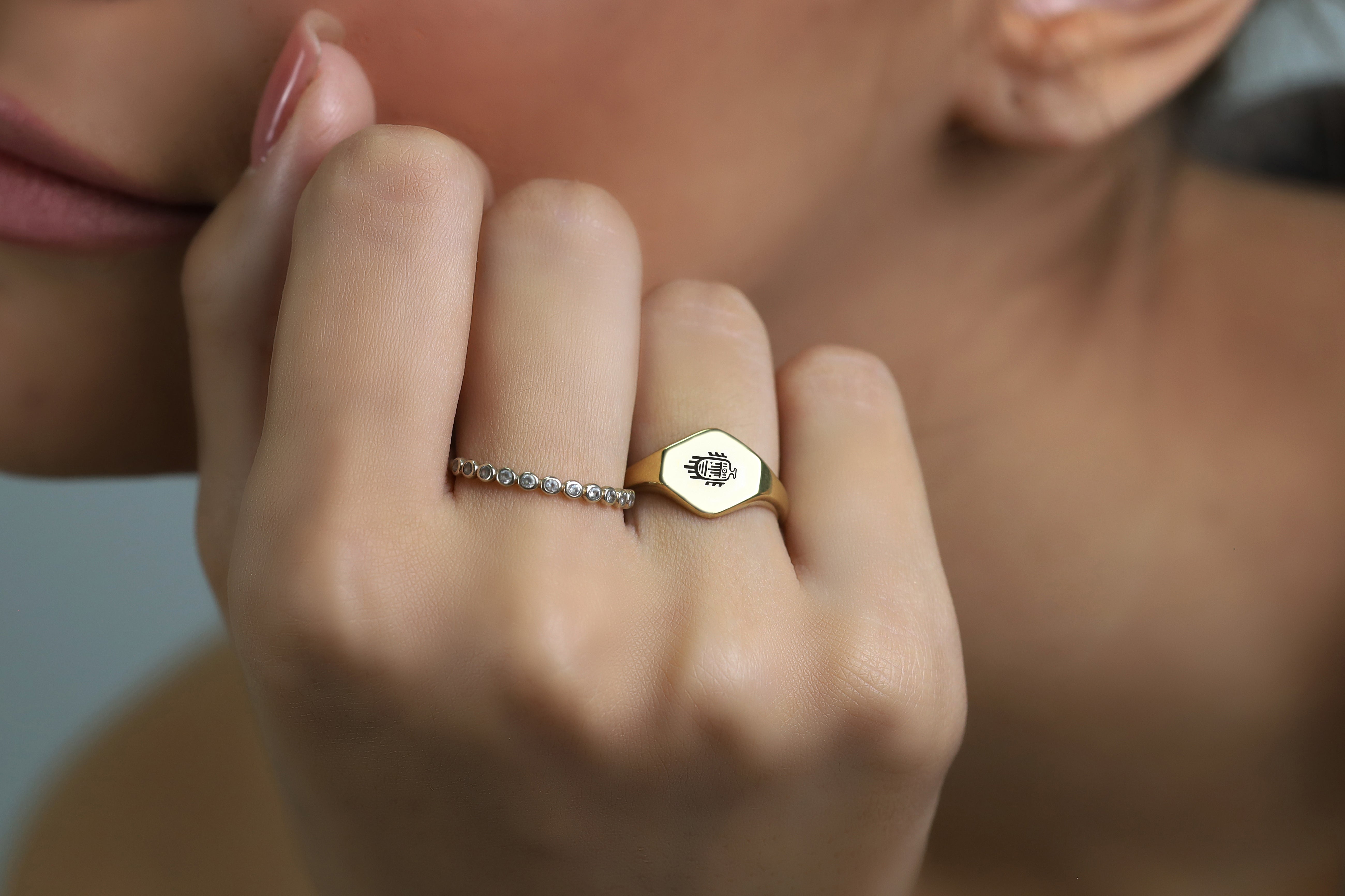 Aztec Fish Signet Ring