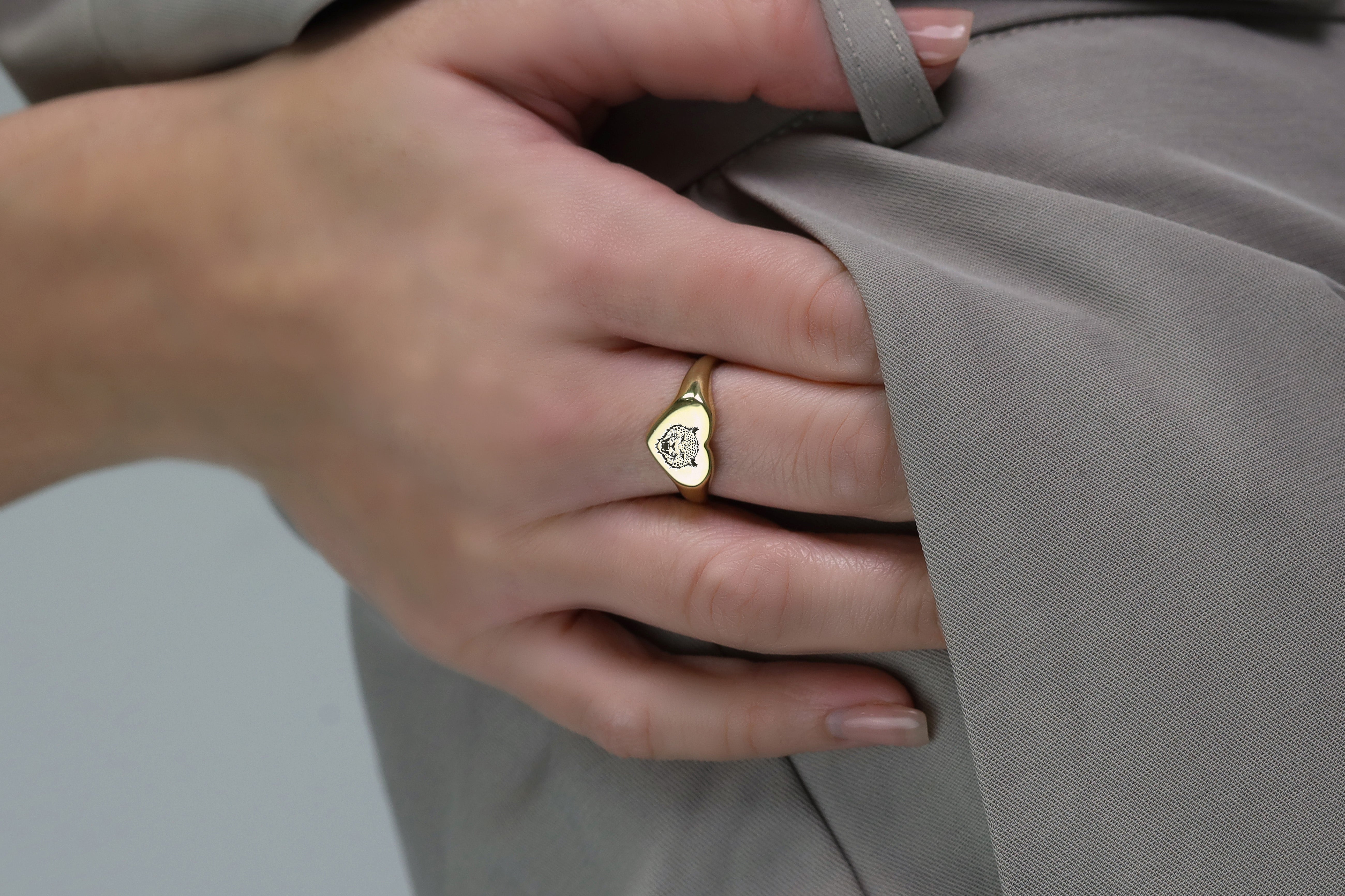 Cheetah Gold Signet Ring