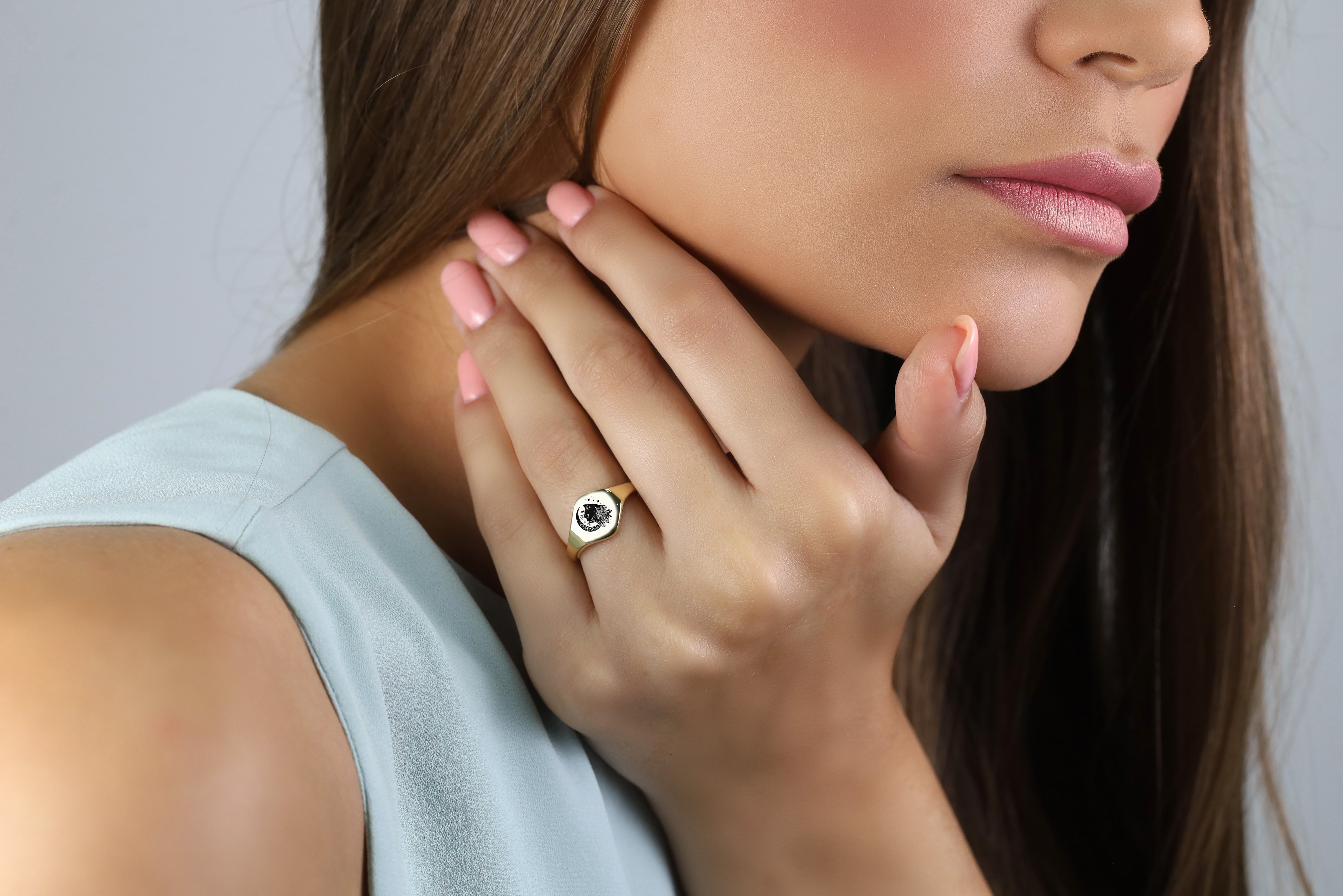 14k Gold British Cat Ring