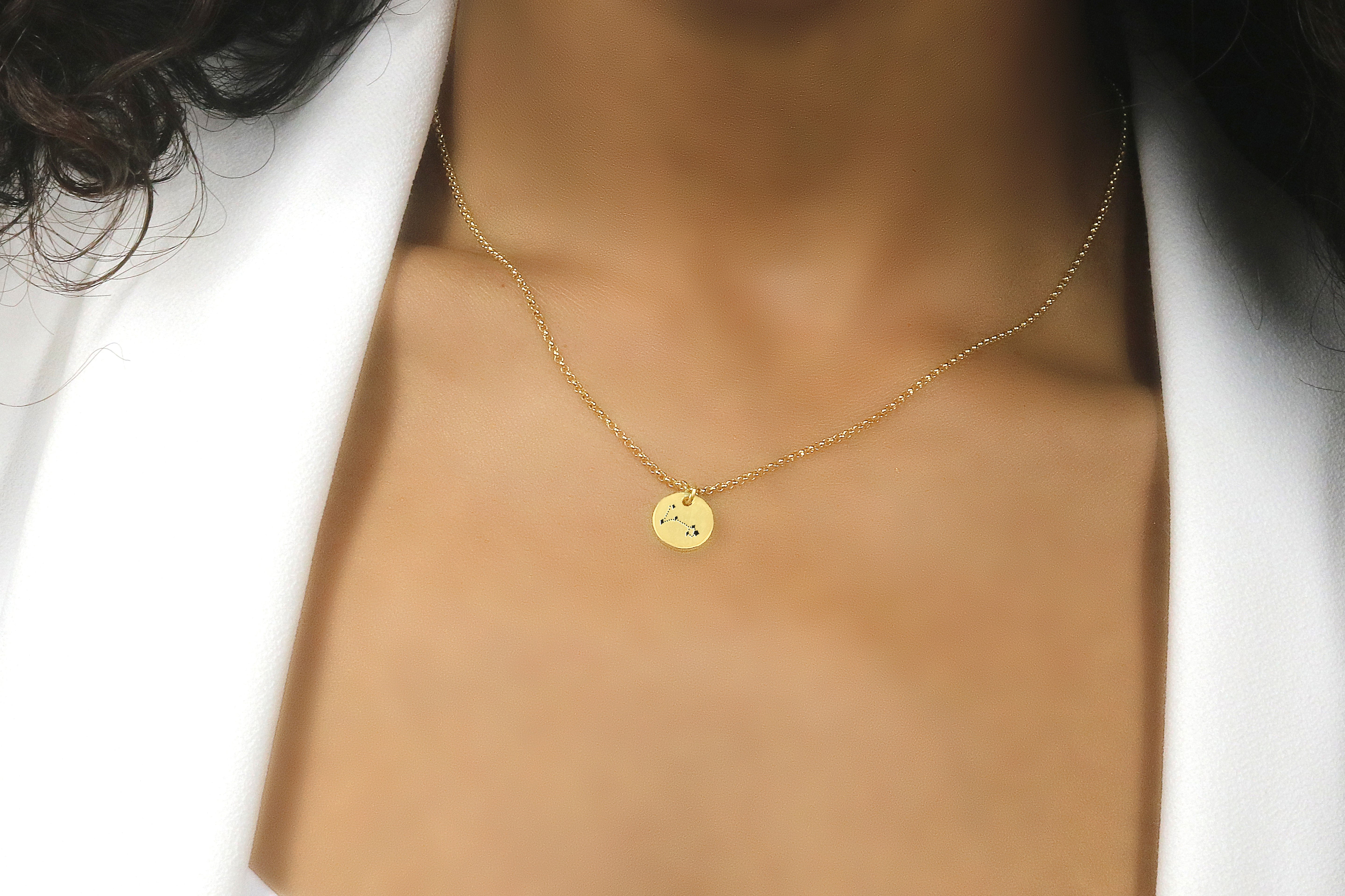 Engraved Pisces Star Map Necklace