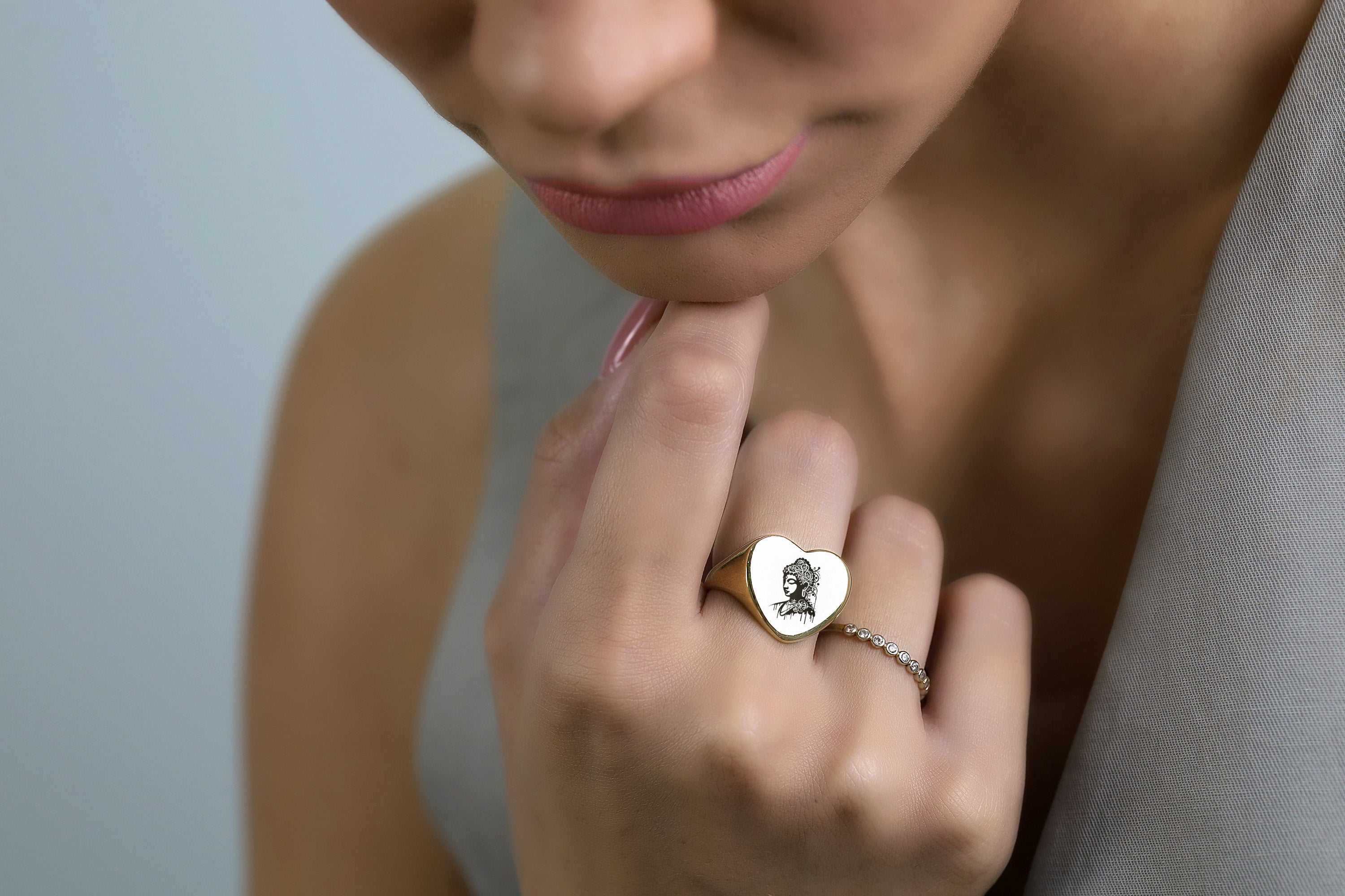 Engraved Buddha Signet Ring