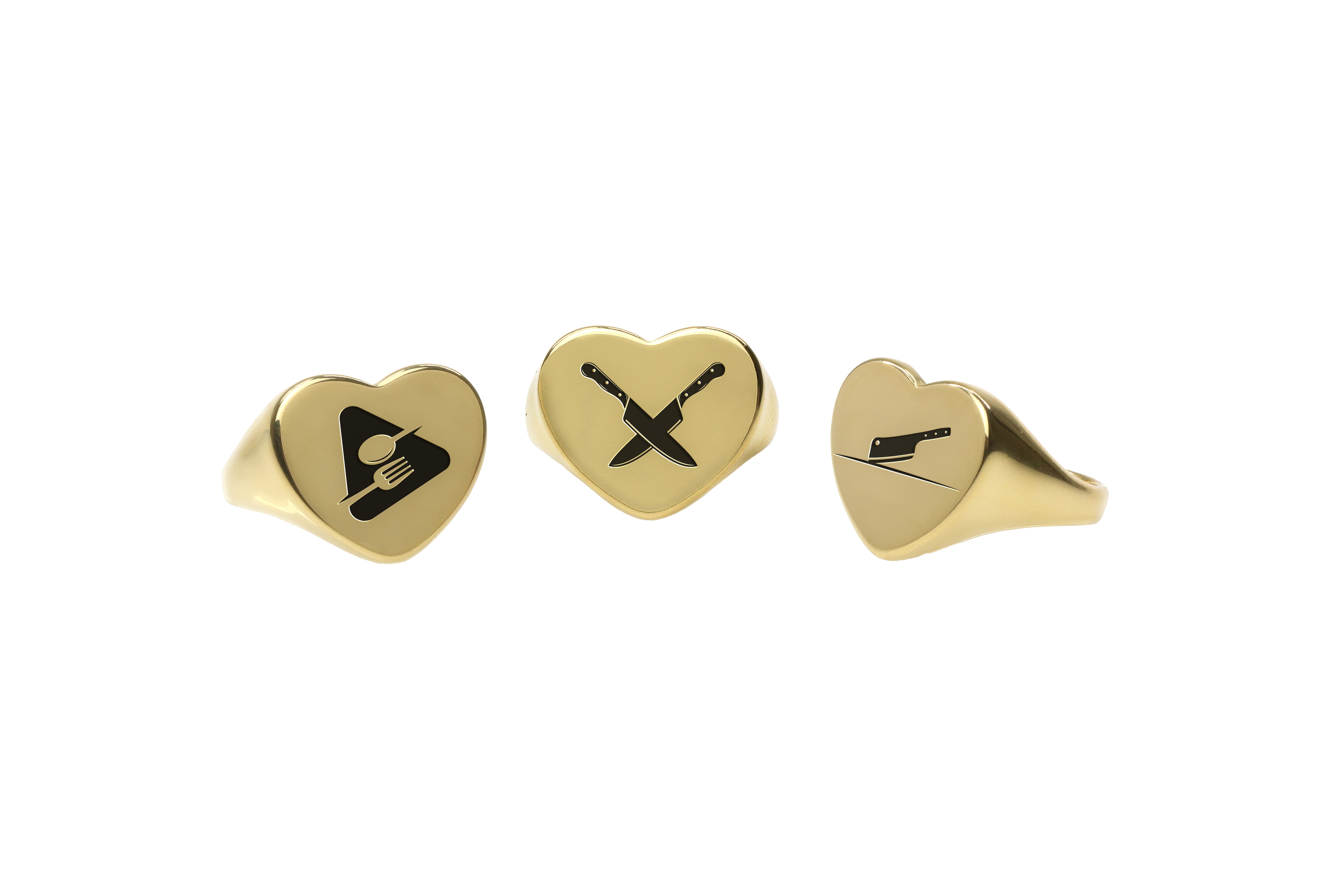 Chef Knife Gold Signet Ring