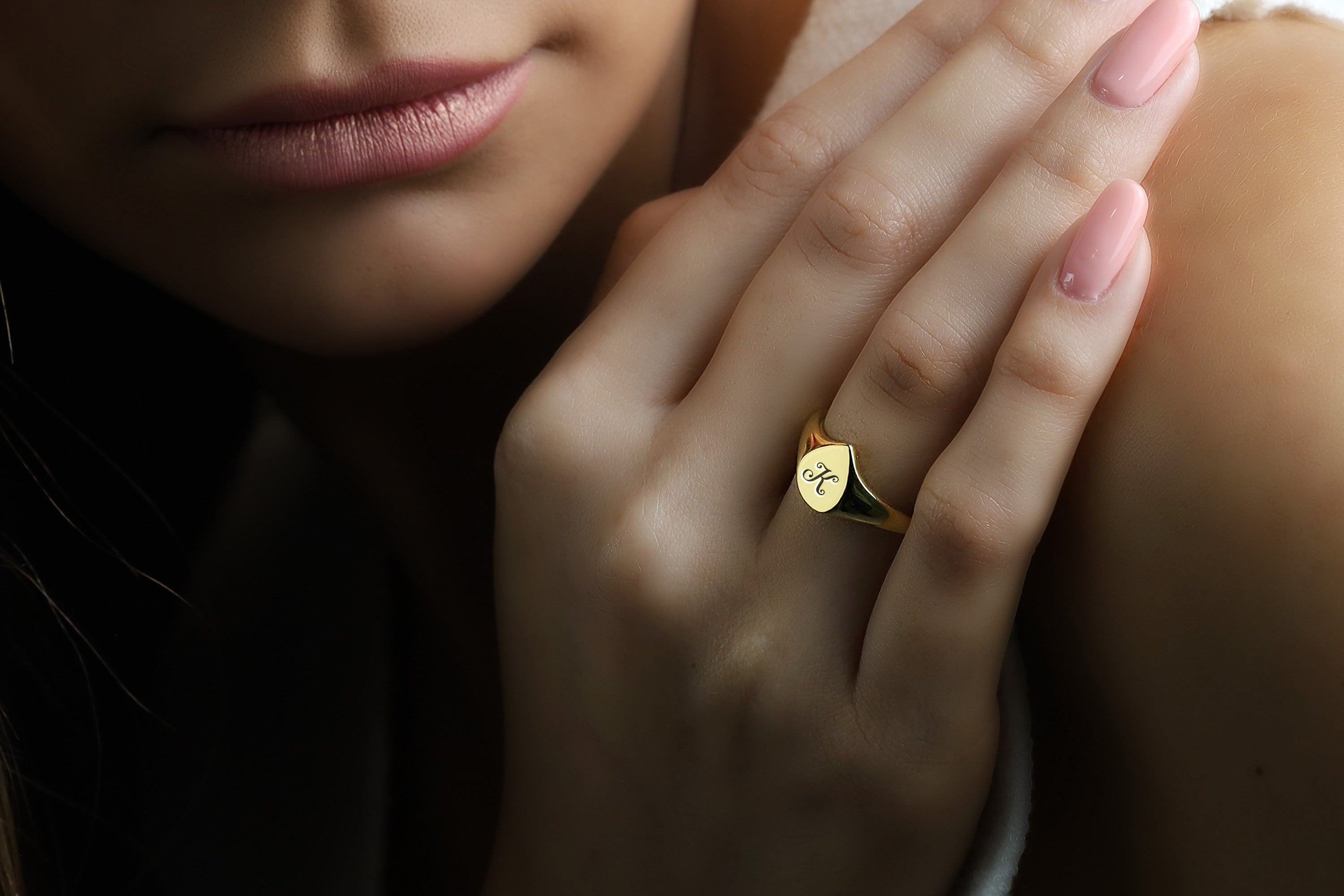 Custom Letter Engraved Ring