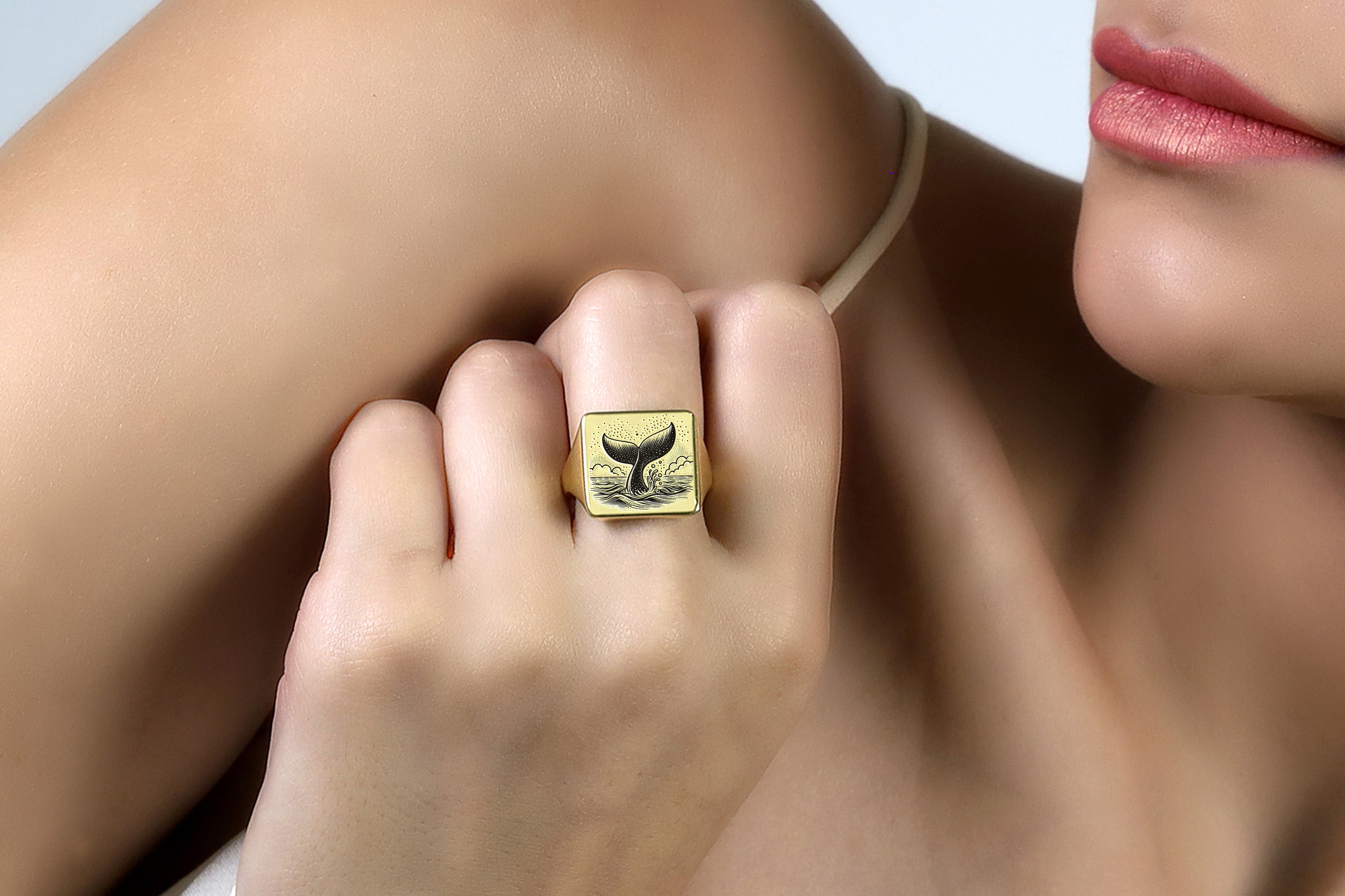 14k Gold Whale Tail Ring
