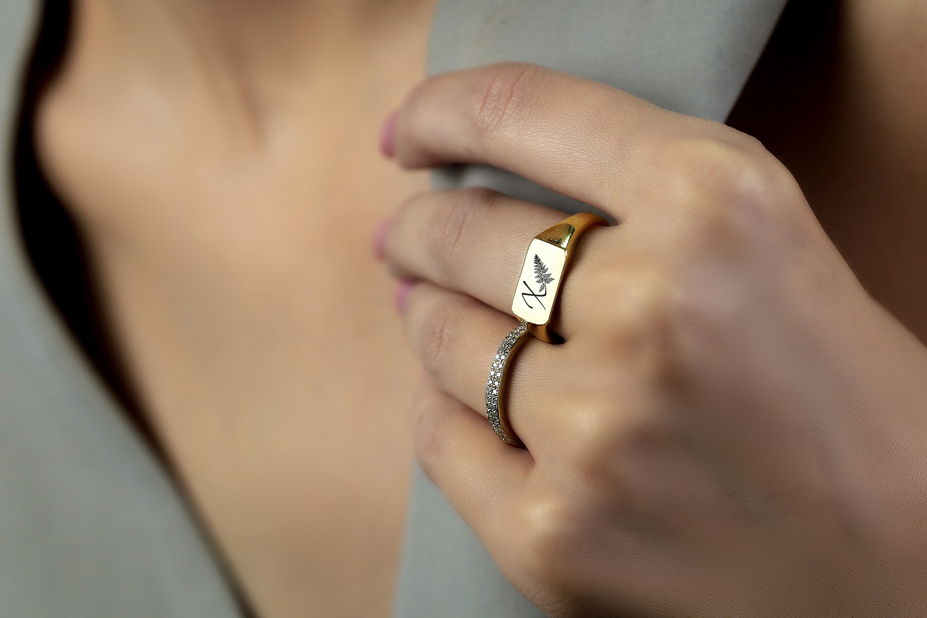 Custom Letter Signet Ring