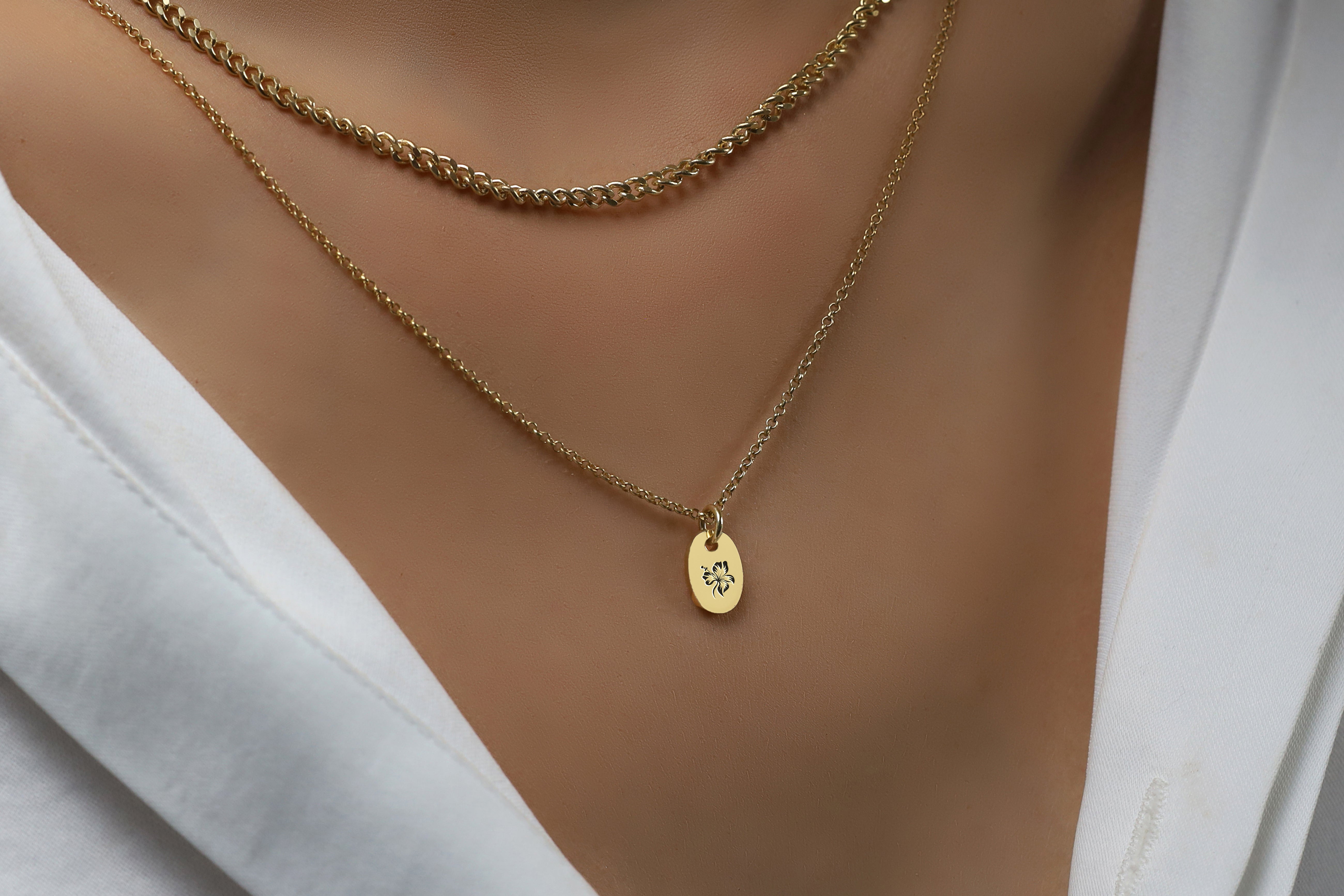 Custom Flower Signet Necklace