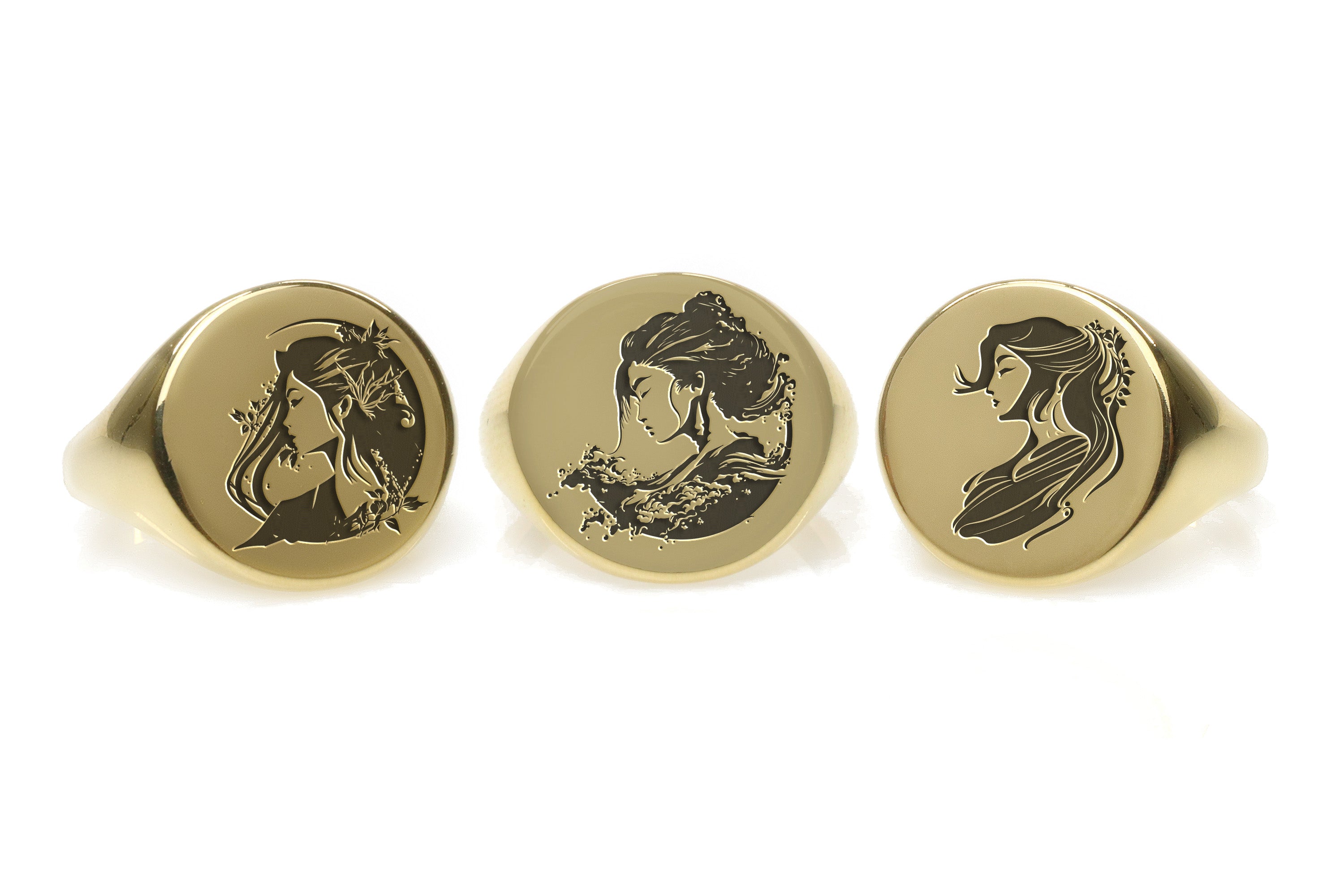 Engraved Japanese Woman Ring