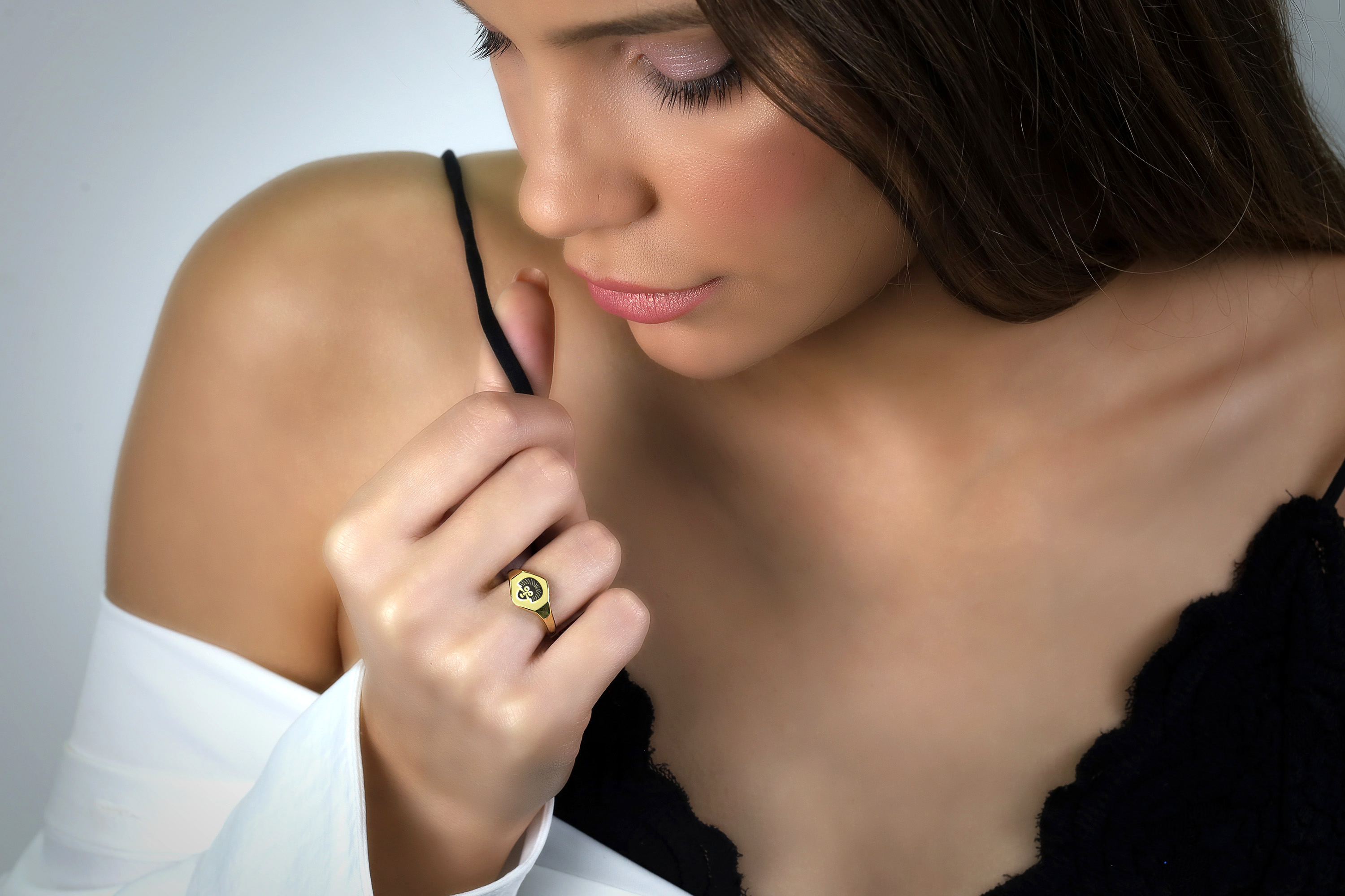 Gold African Mask Signet Ring