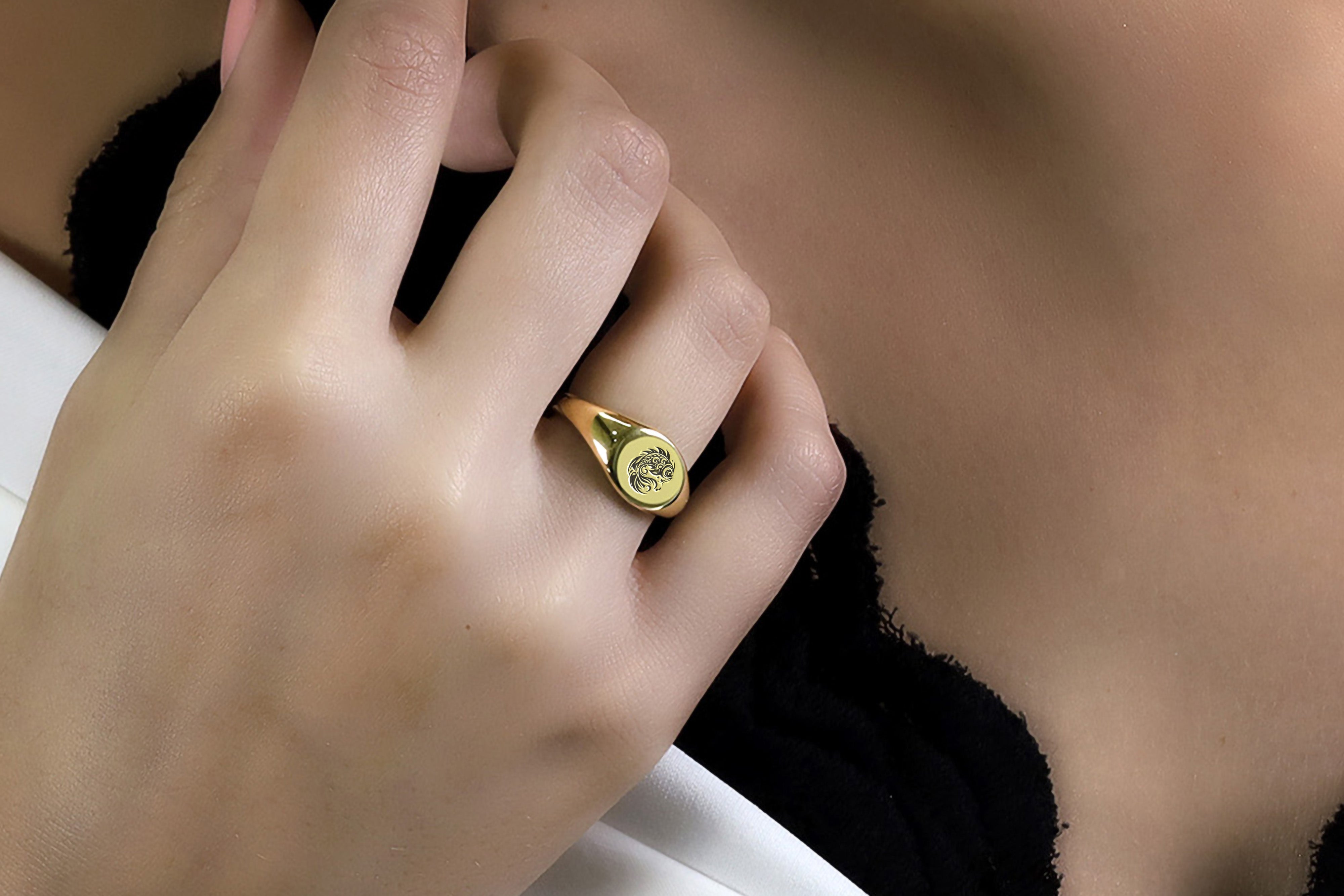 Custom Koi Fish Signet Ring