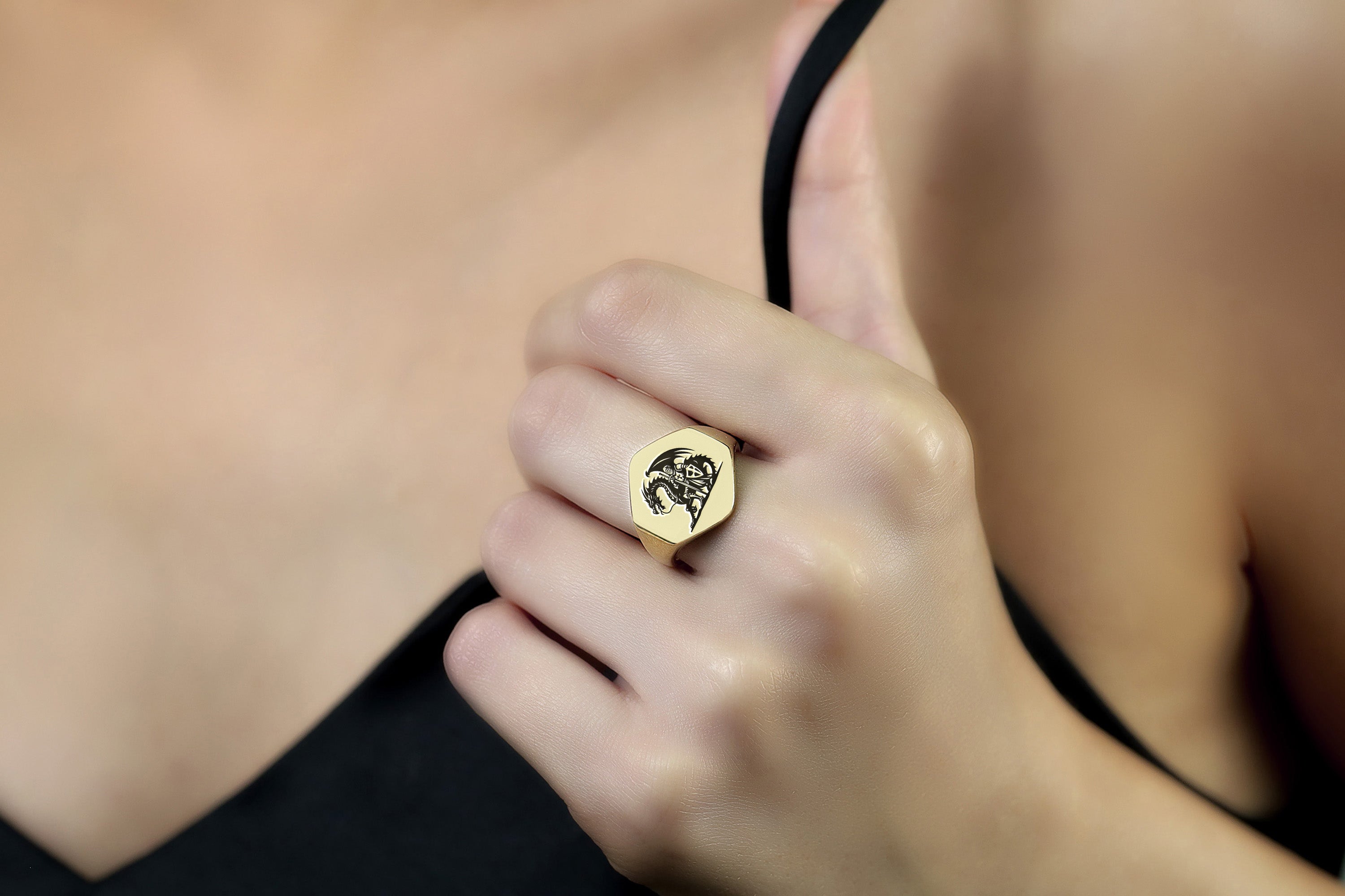 14k Gold Knight Ring