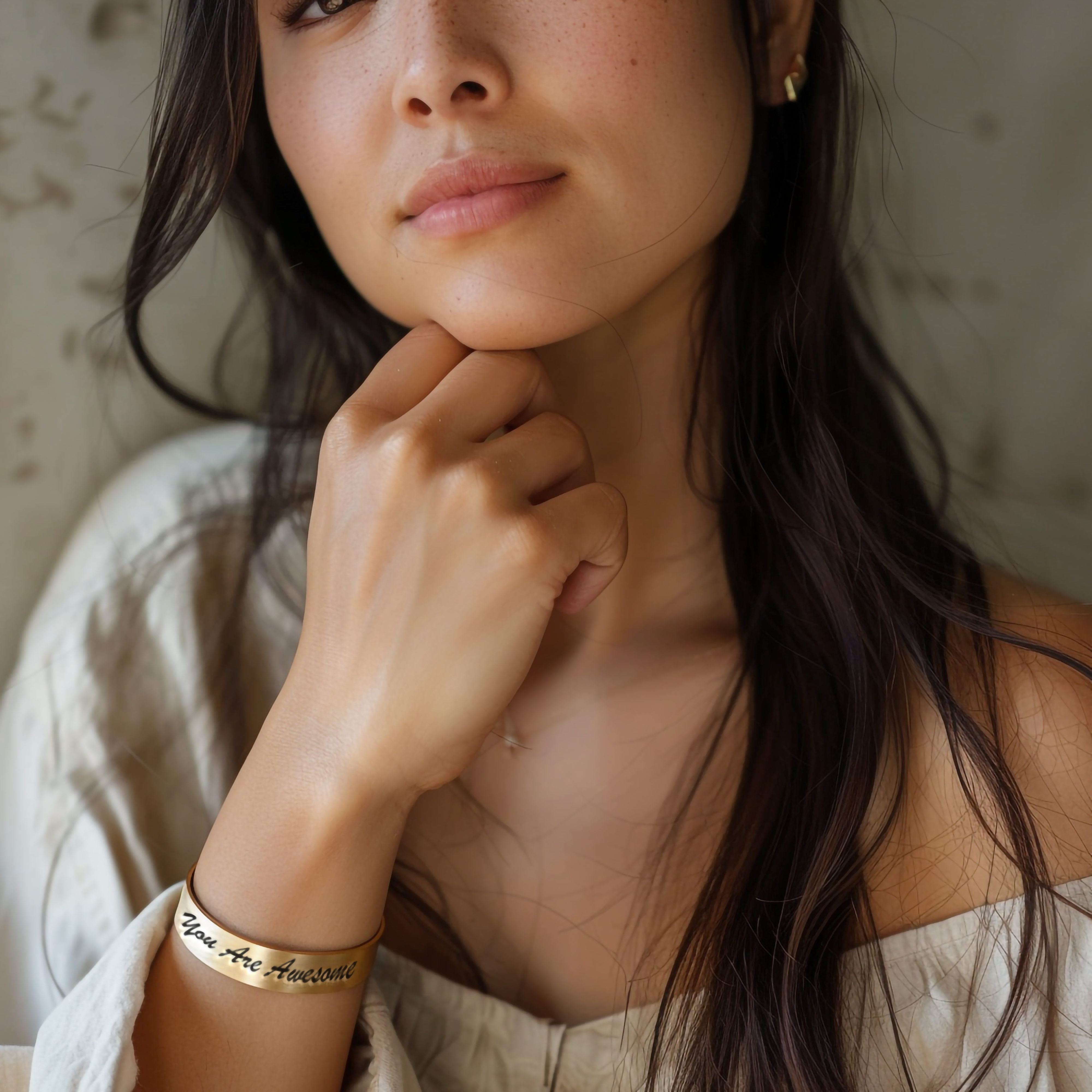 Engraved Meaningful Gold Bracelet