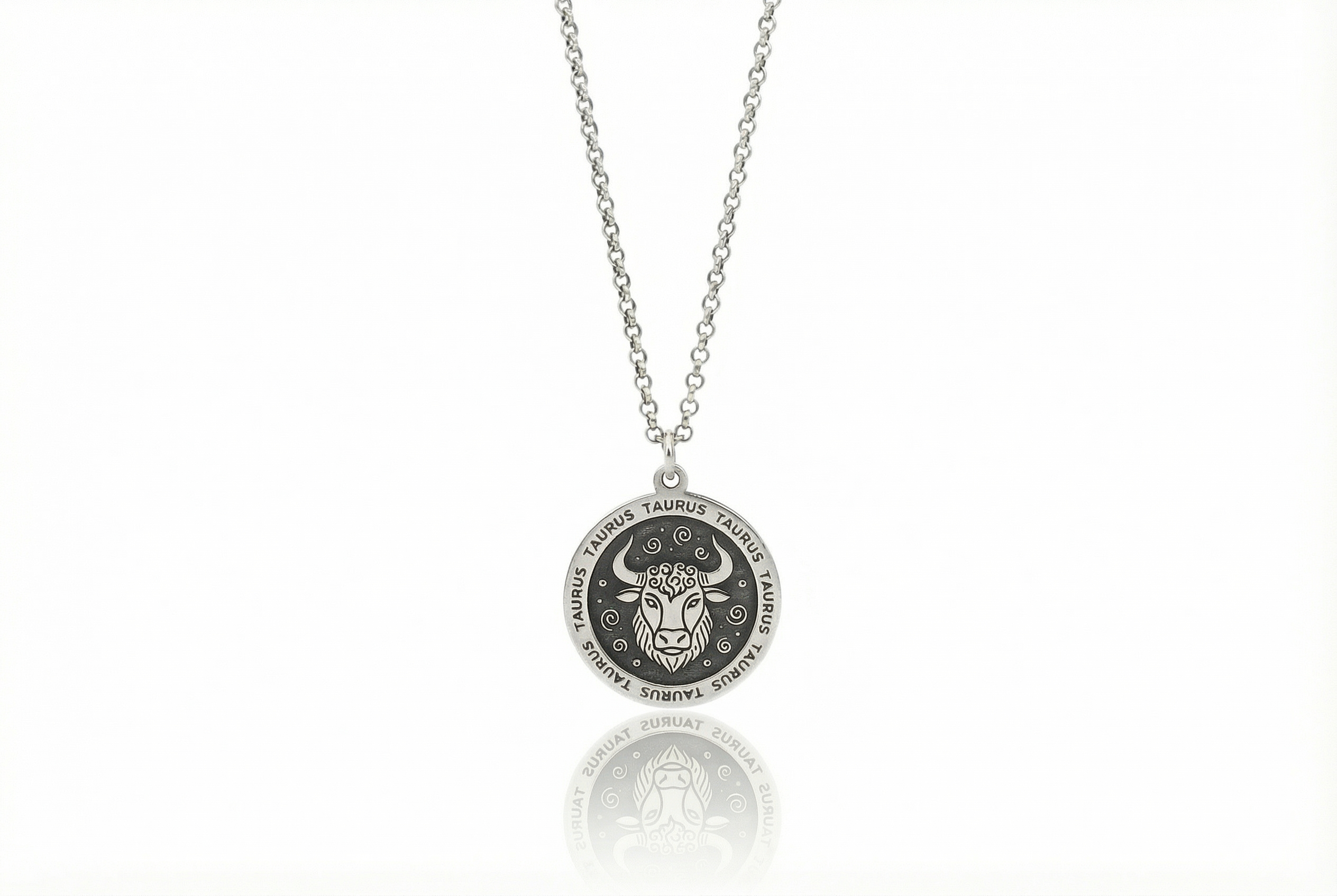 Personalized Taurus Coin Necklace