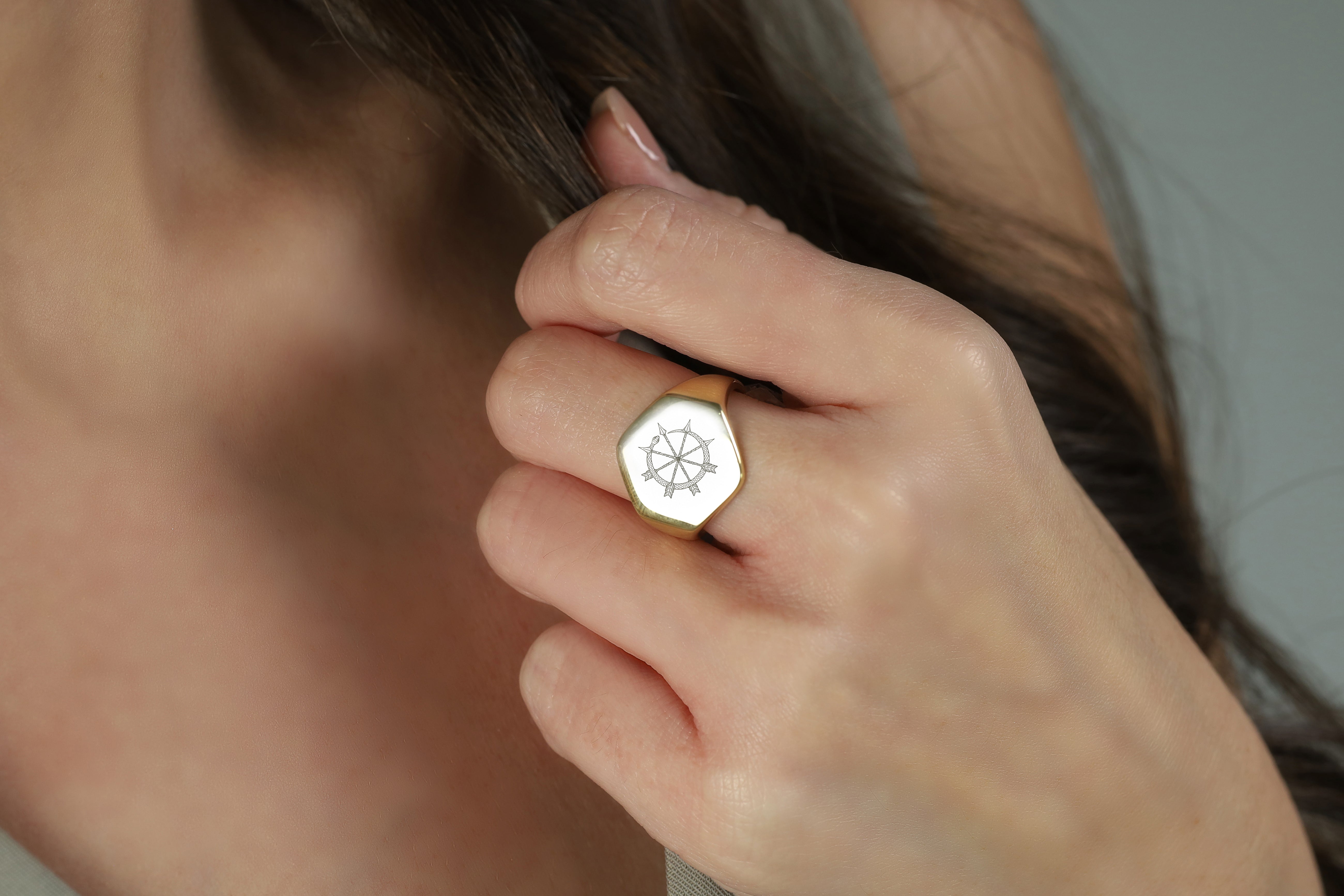 Serpent Arrow Signet Ring