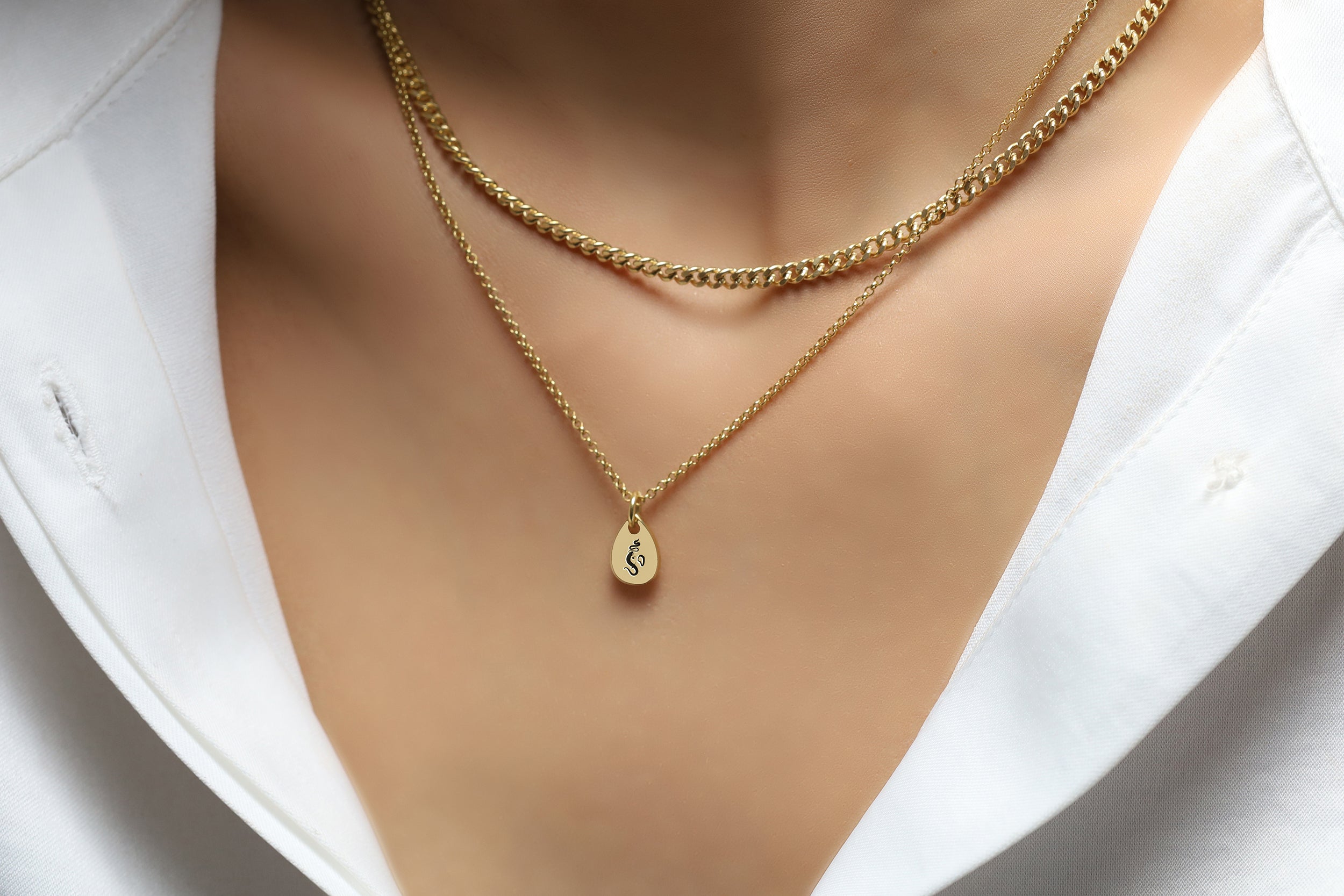 Engraved Ganesha Pendant Necklace