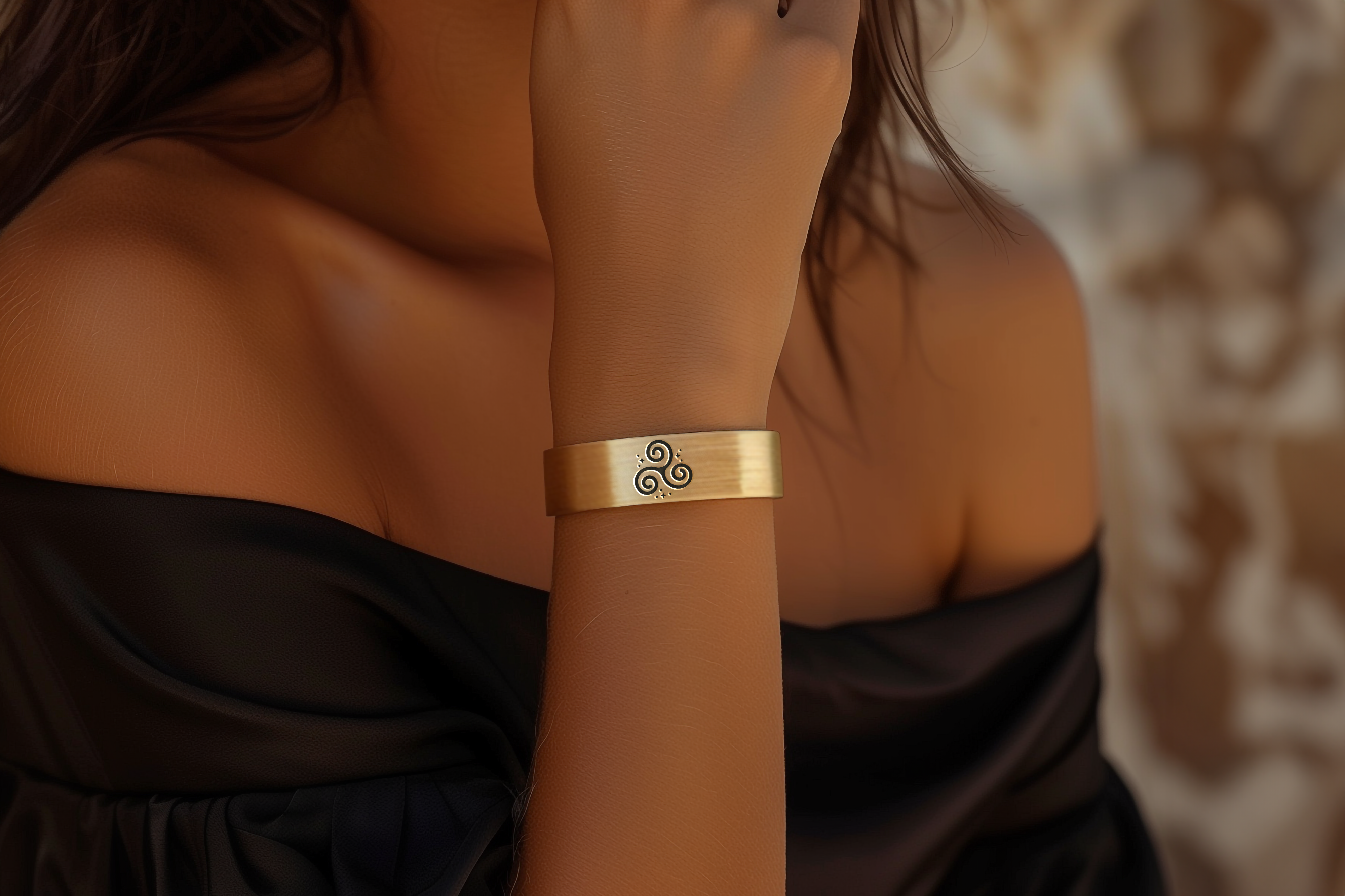 Custom Wiccan Gold Bracelet