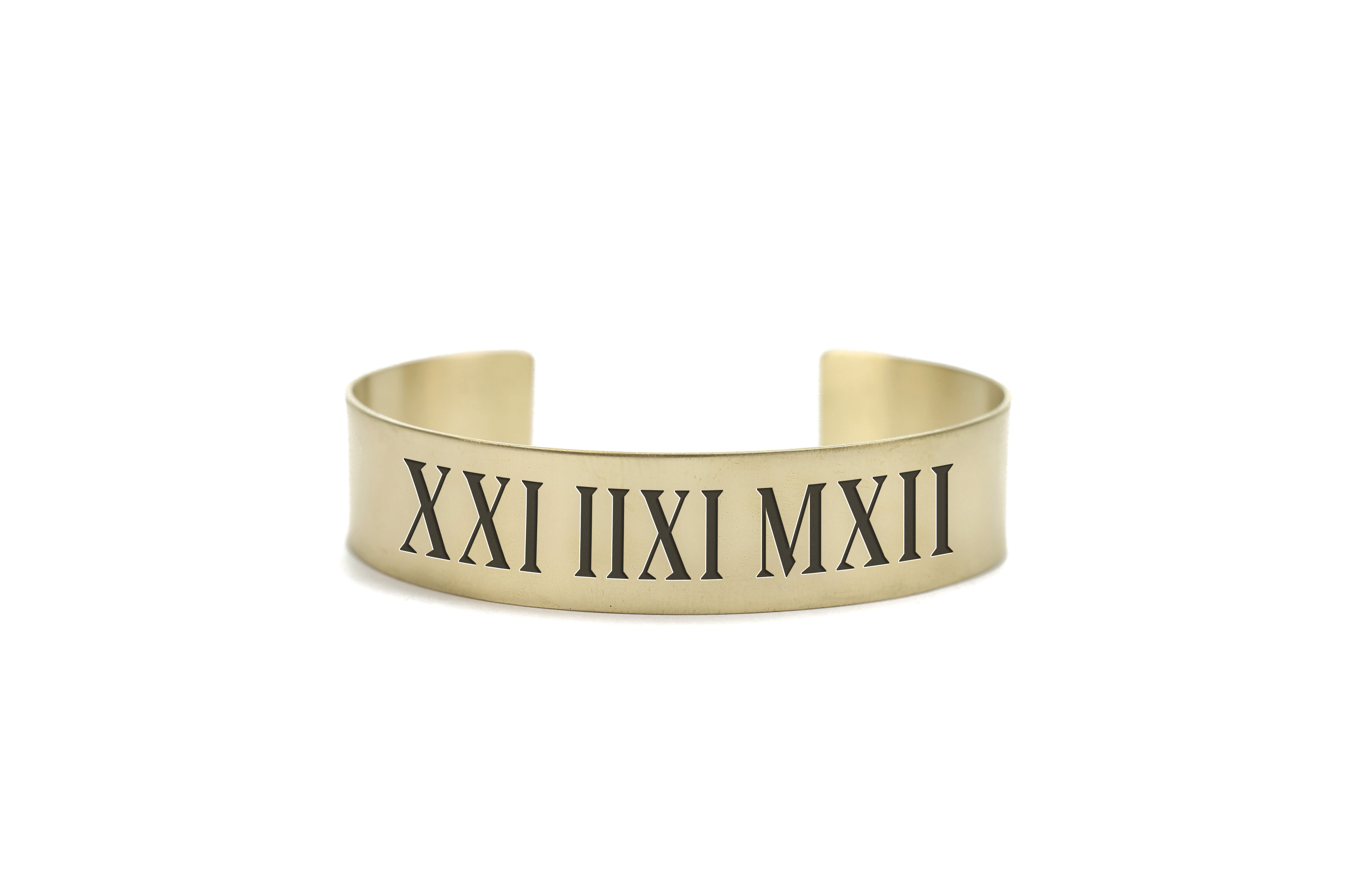 Engraved Latin Date Bracelet