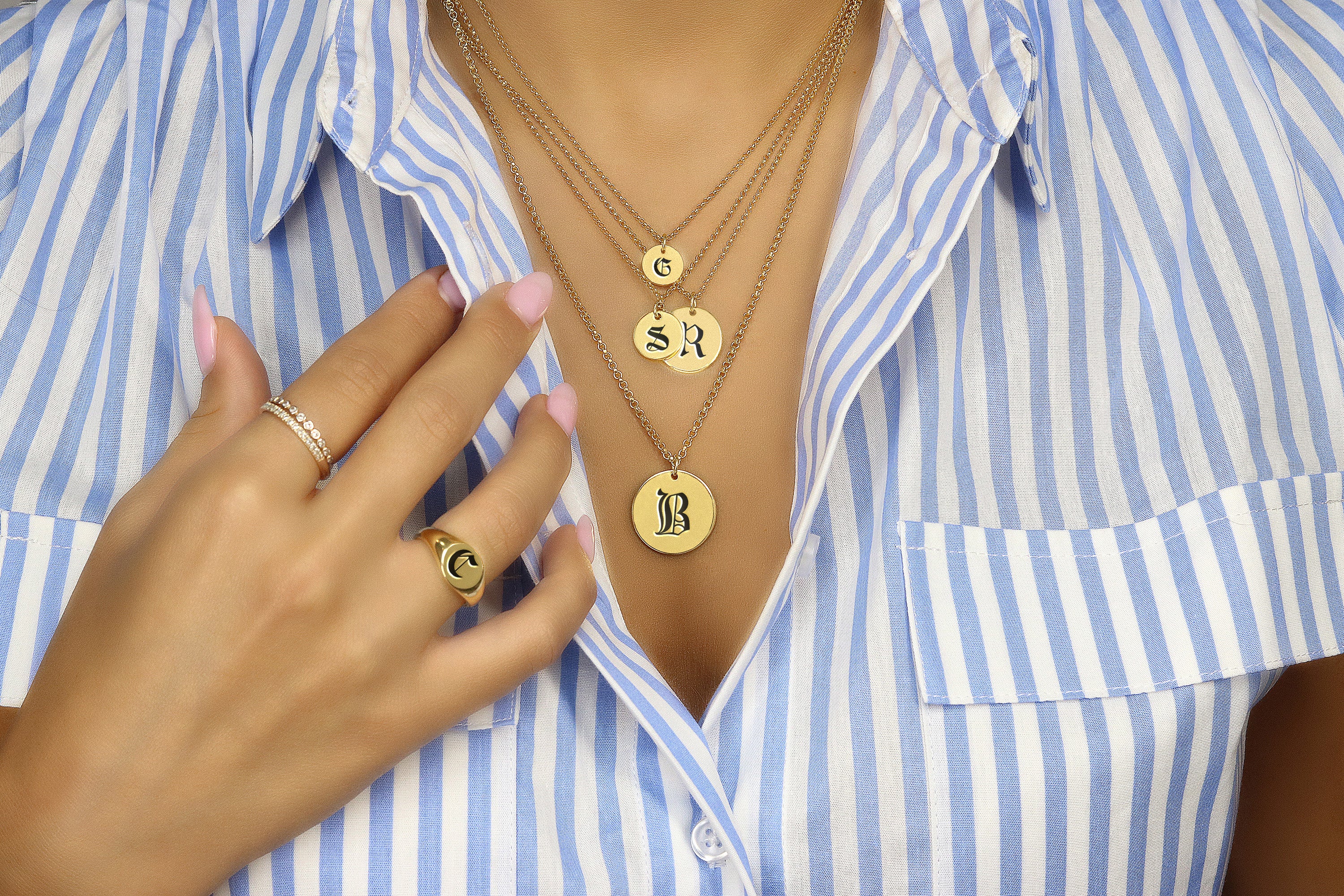 Engraved Letter Necklace