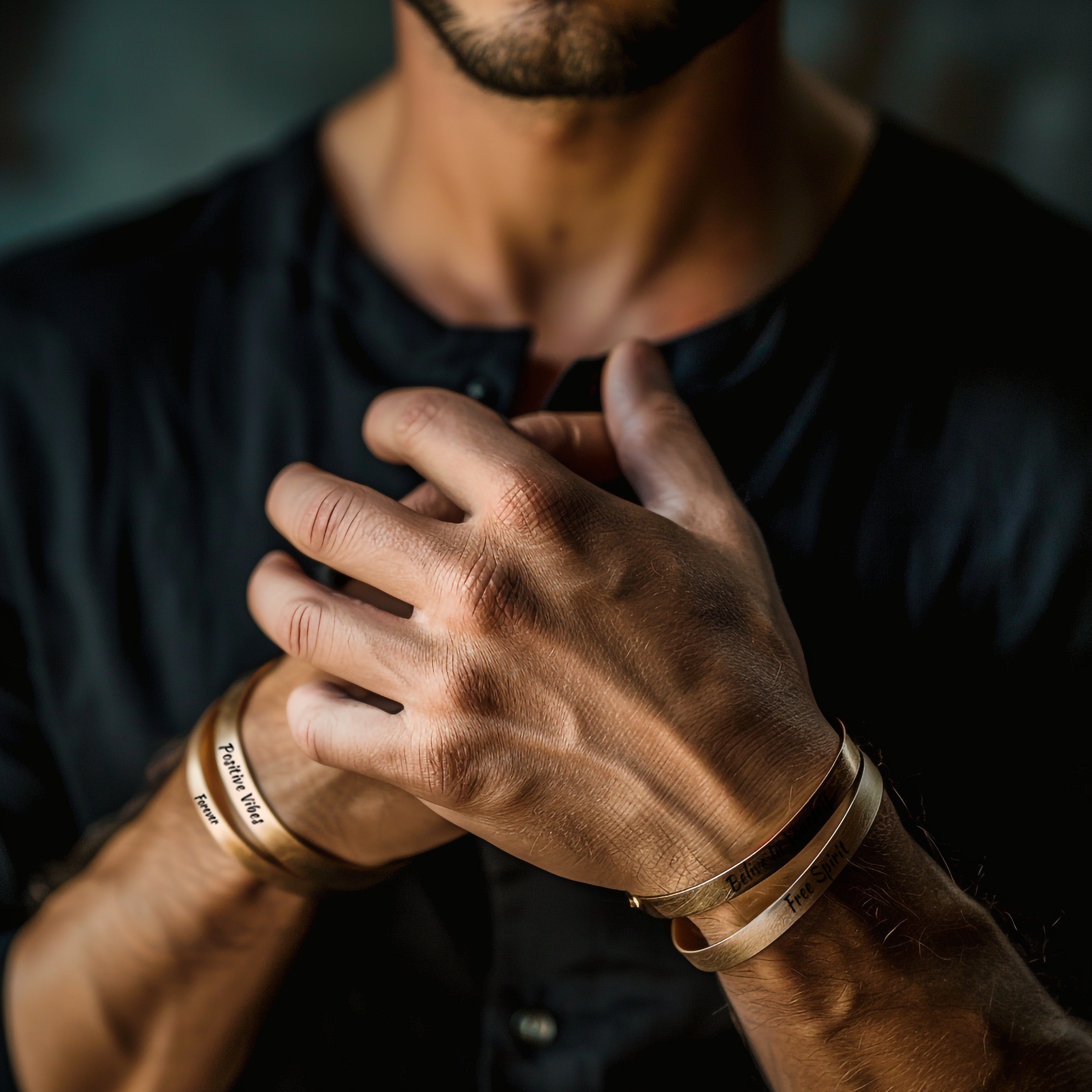 24k Gold Engraved Bracelet