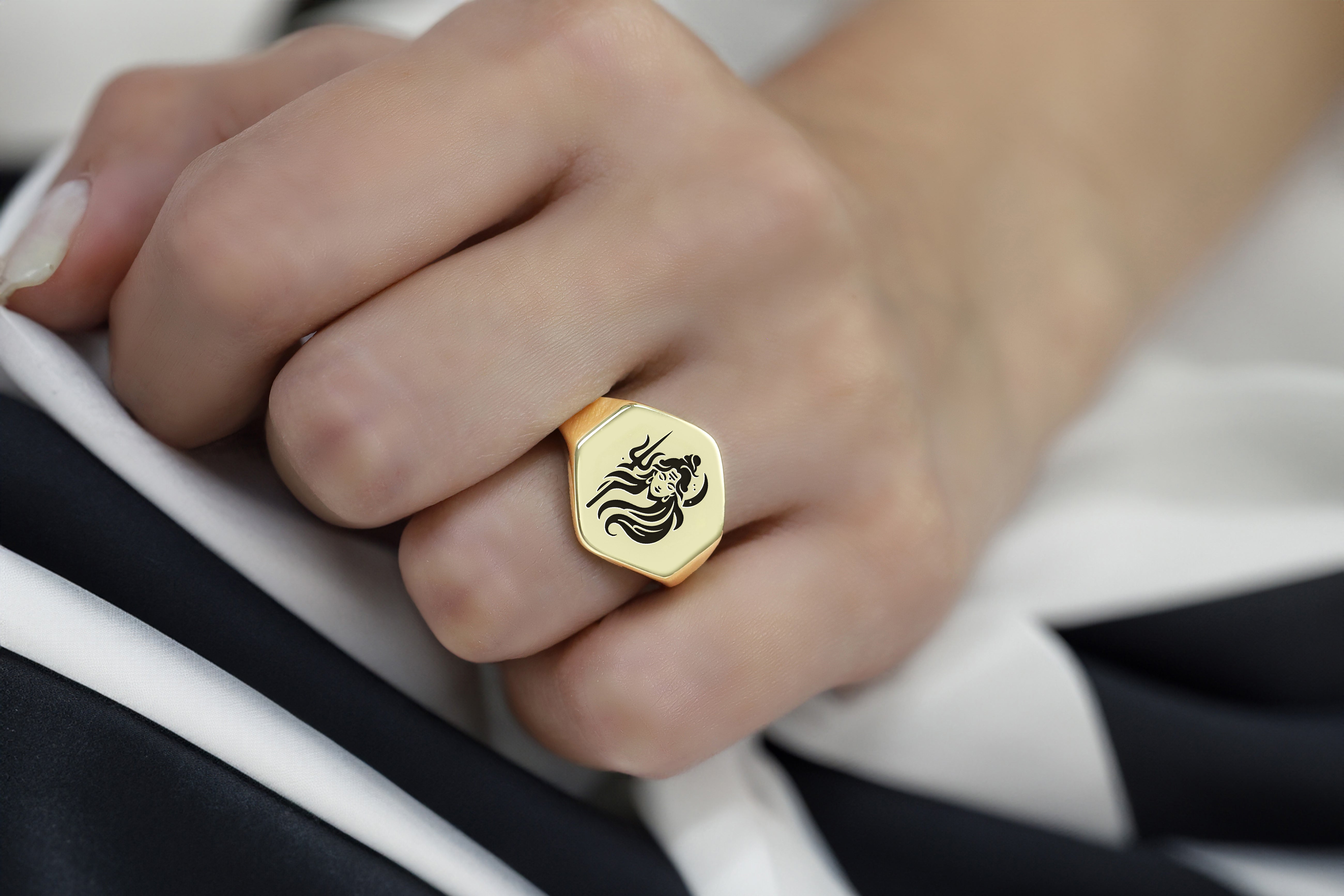 14k Gold Lord Shiva Ring