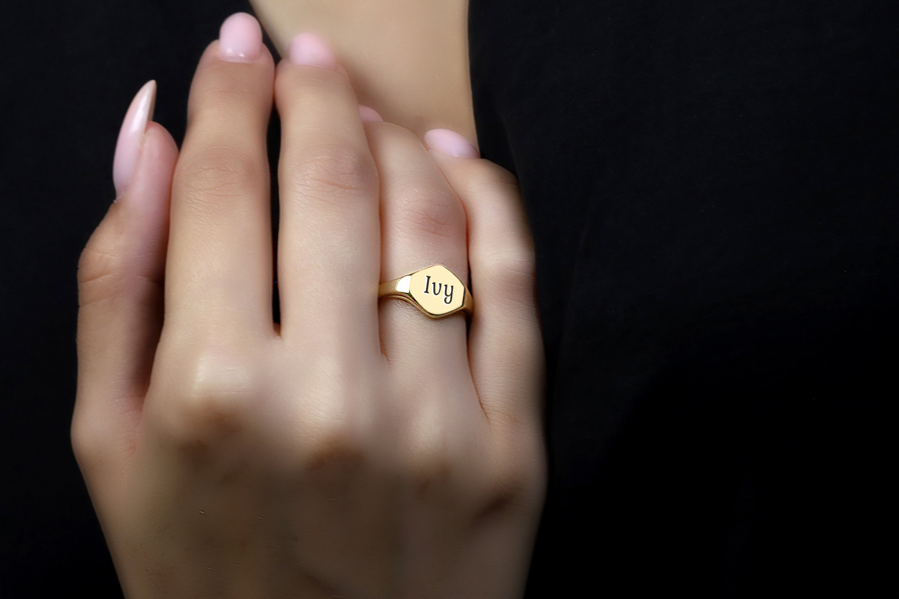 Engraved Name Signet Ring