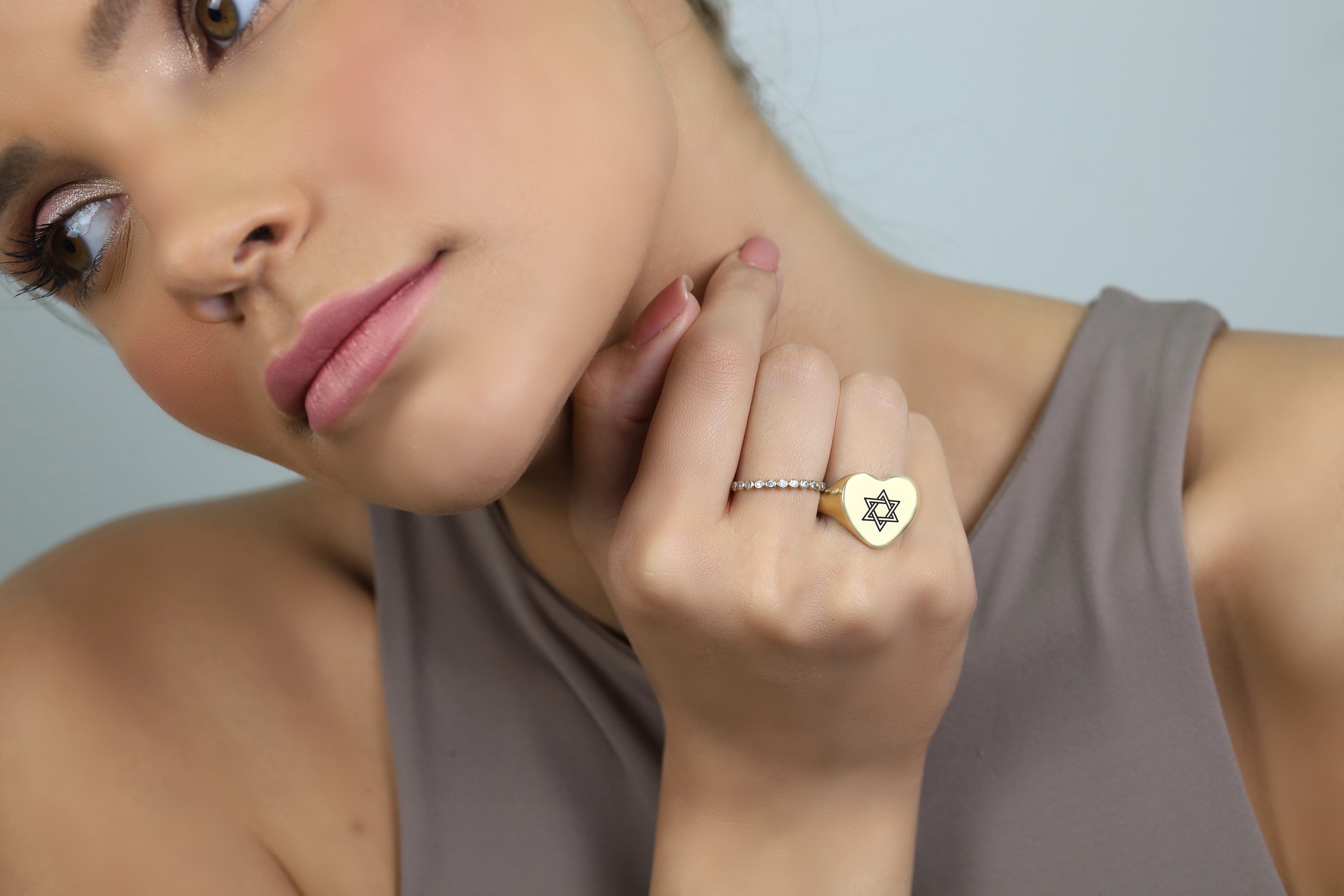 Heart Star Of David Ring