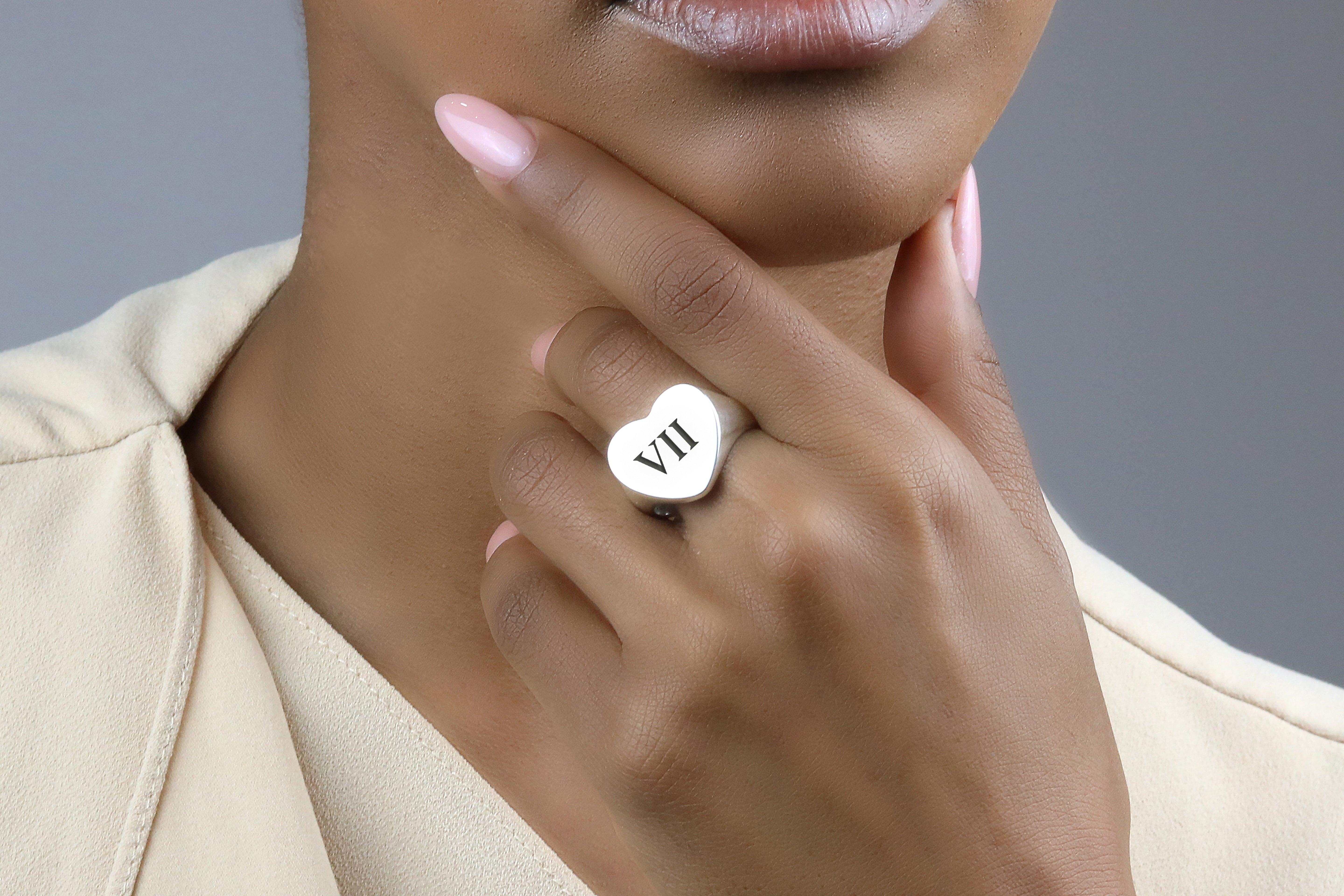 Custom Roman Initials Ring