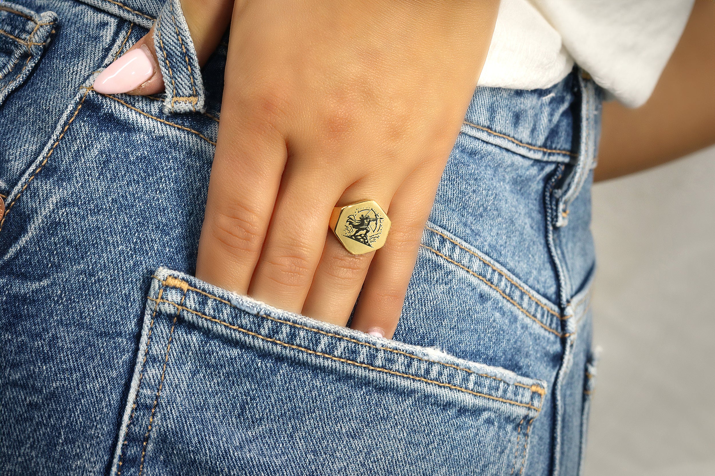 Bow & Arrow Signet Ring