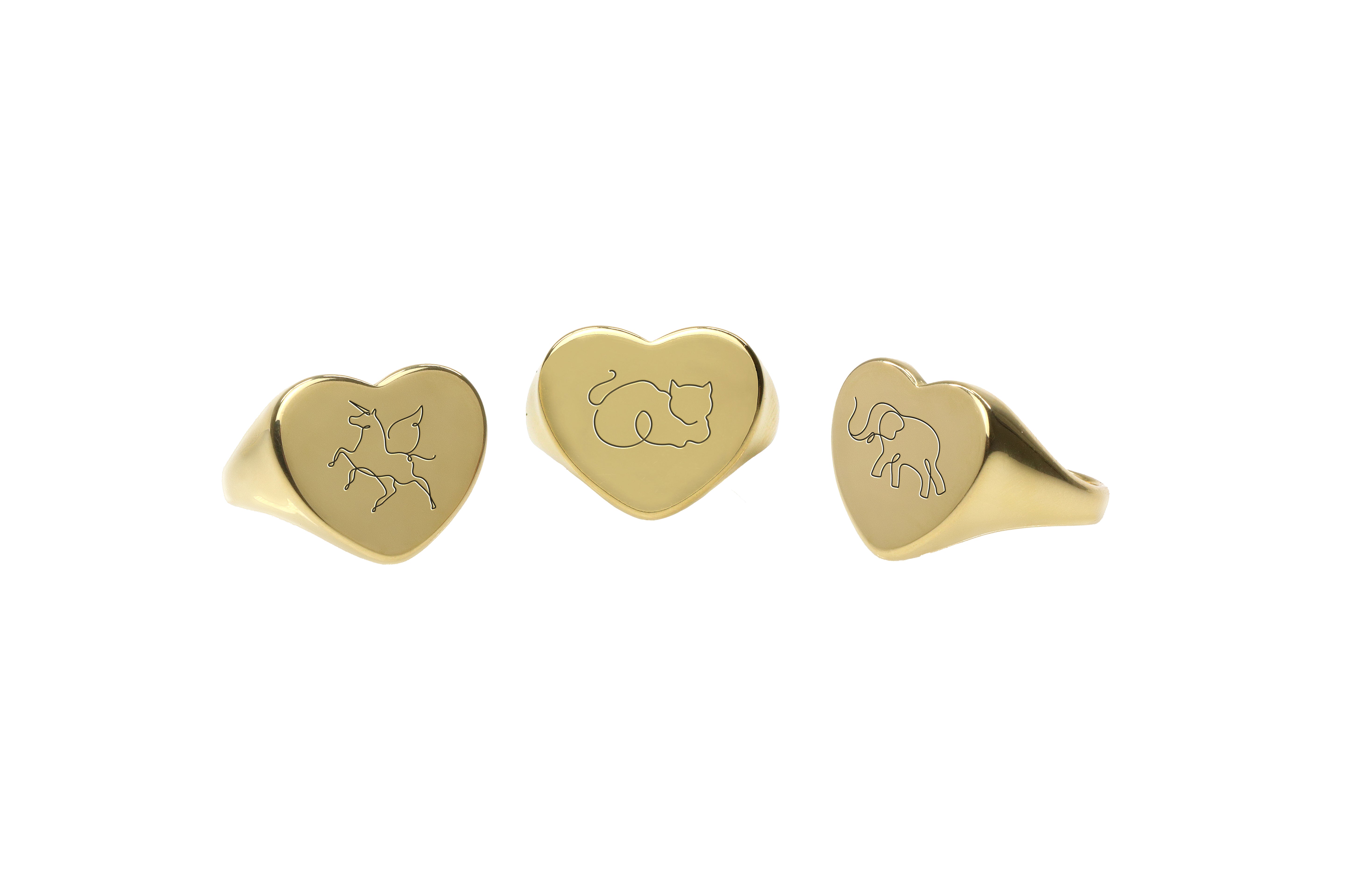 Line Art Cat Ring