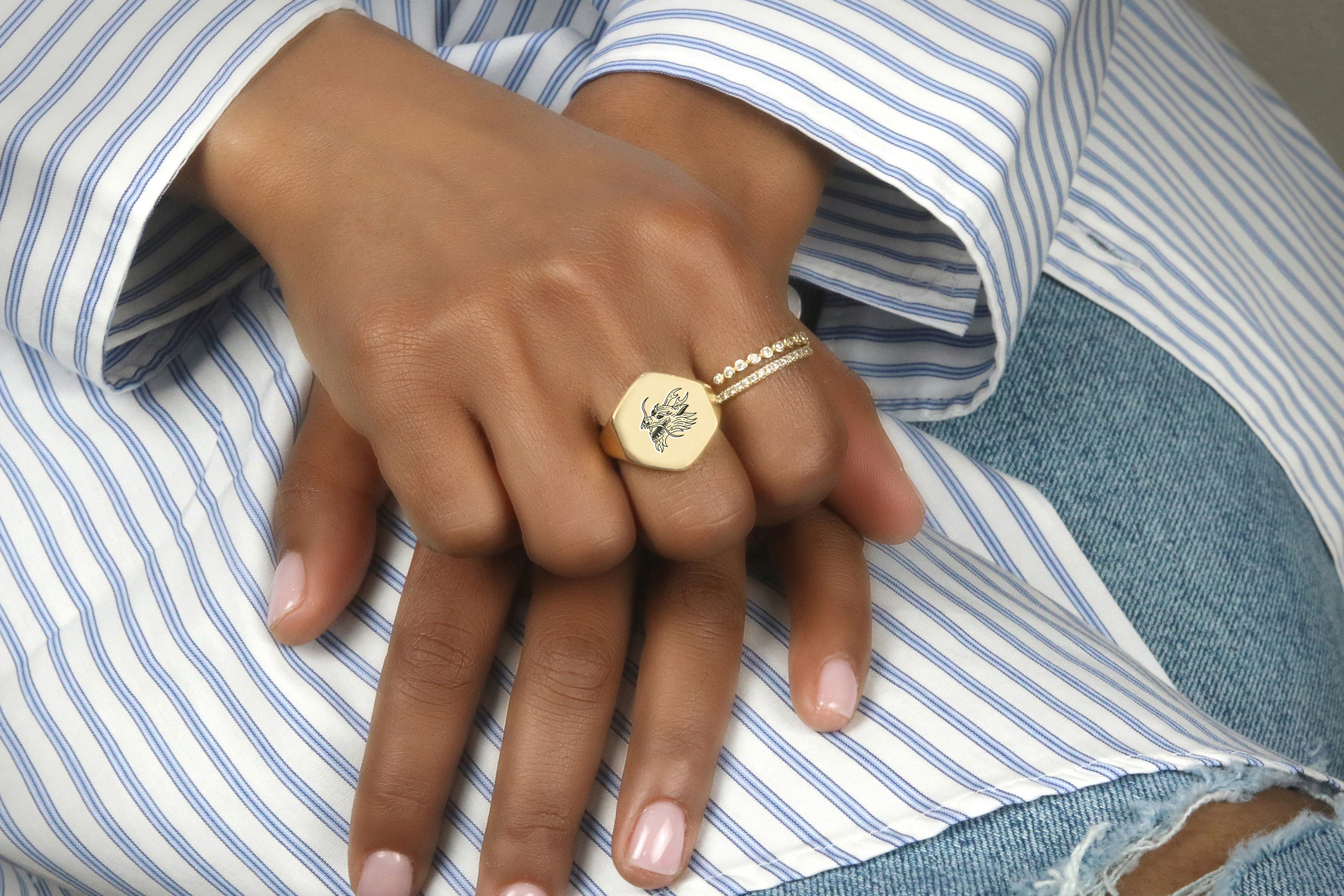 Tattooed Theme Dragon Ring