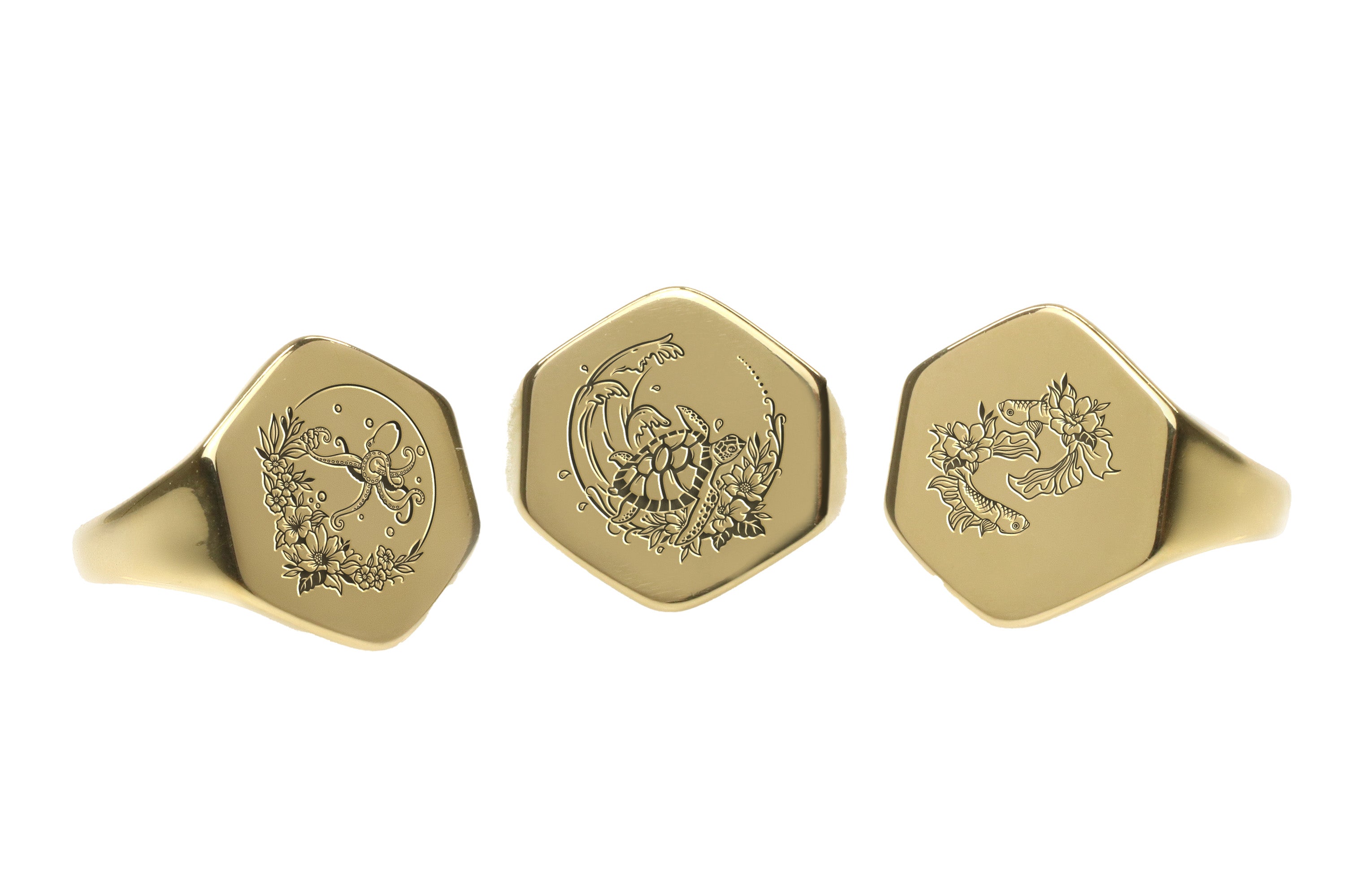 Custom Turtle Engraved Ring
