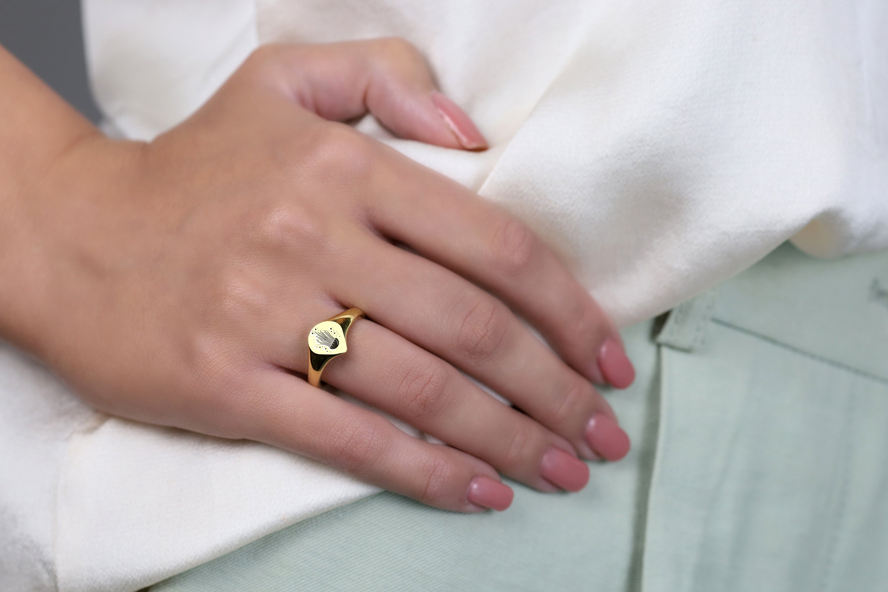 Jellyfish Teardrop Gold Ring
