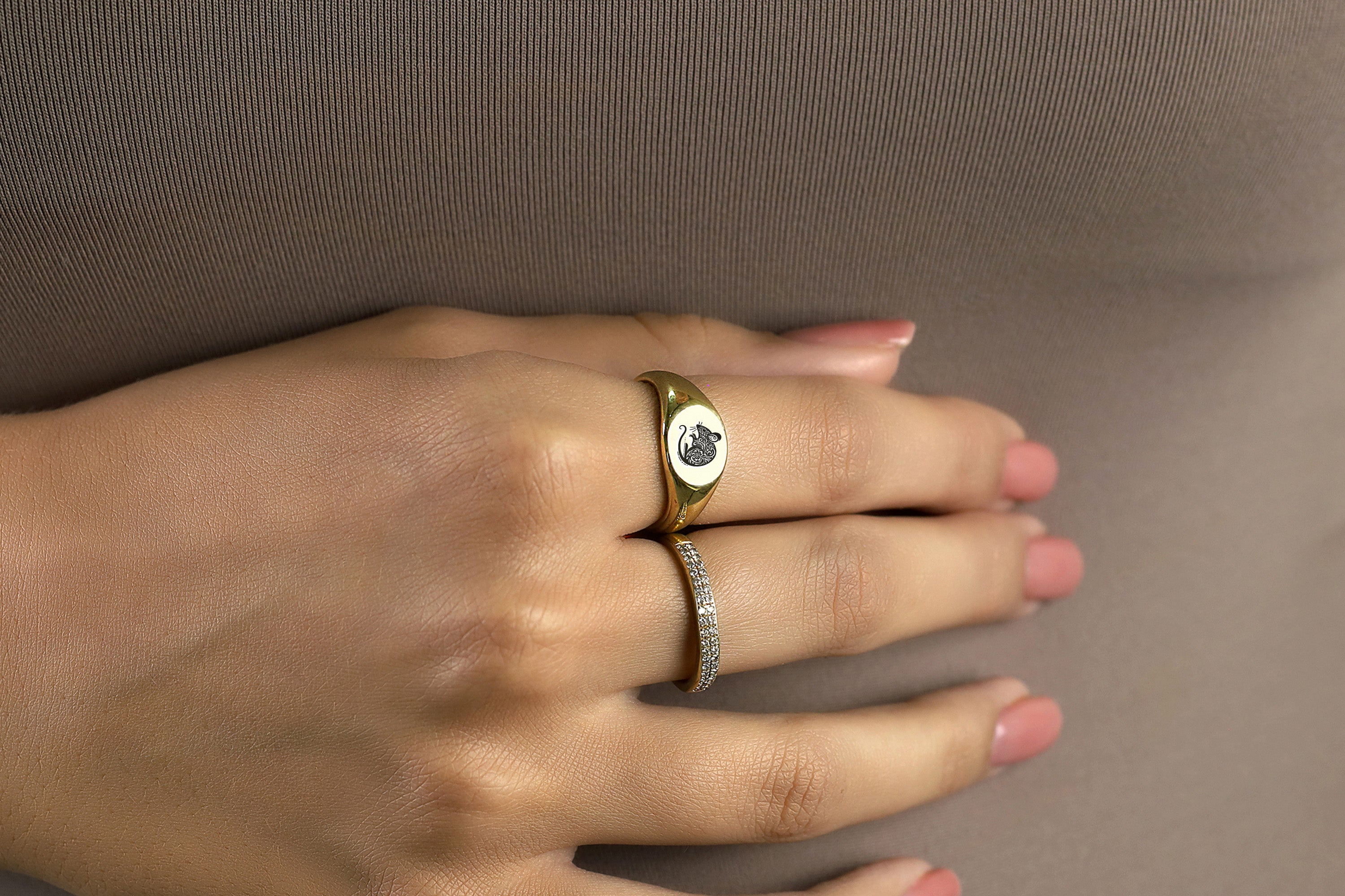Cute Mouse Signet Ring