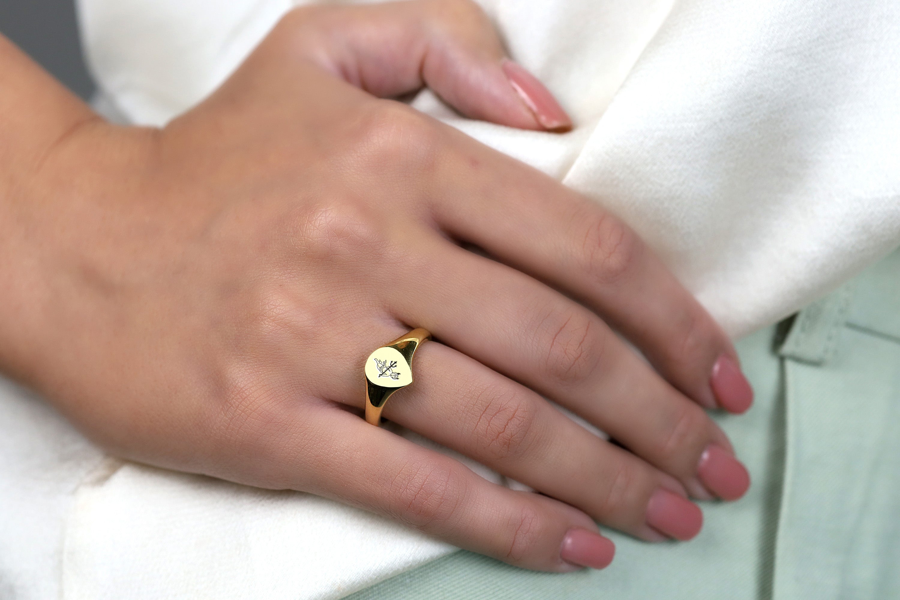 Cupid Gold Signet Ring
