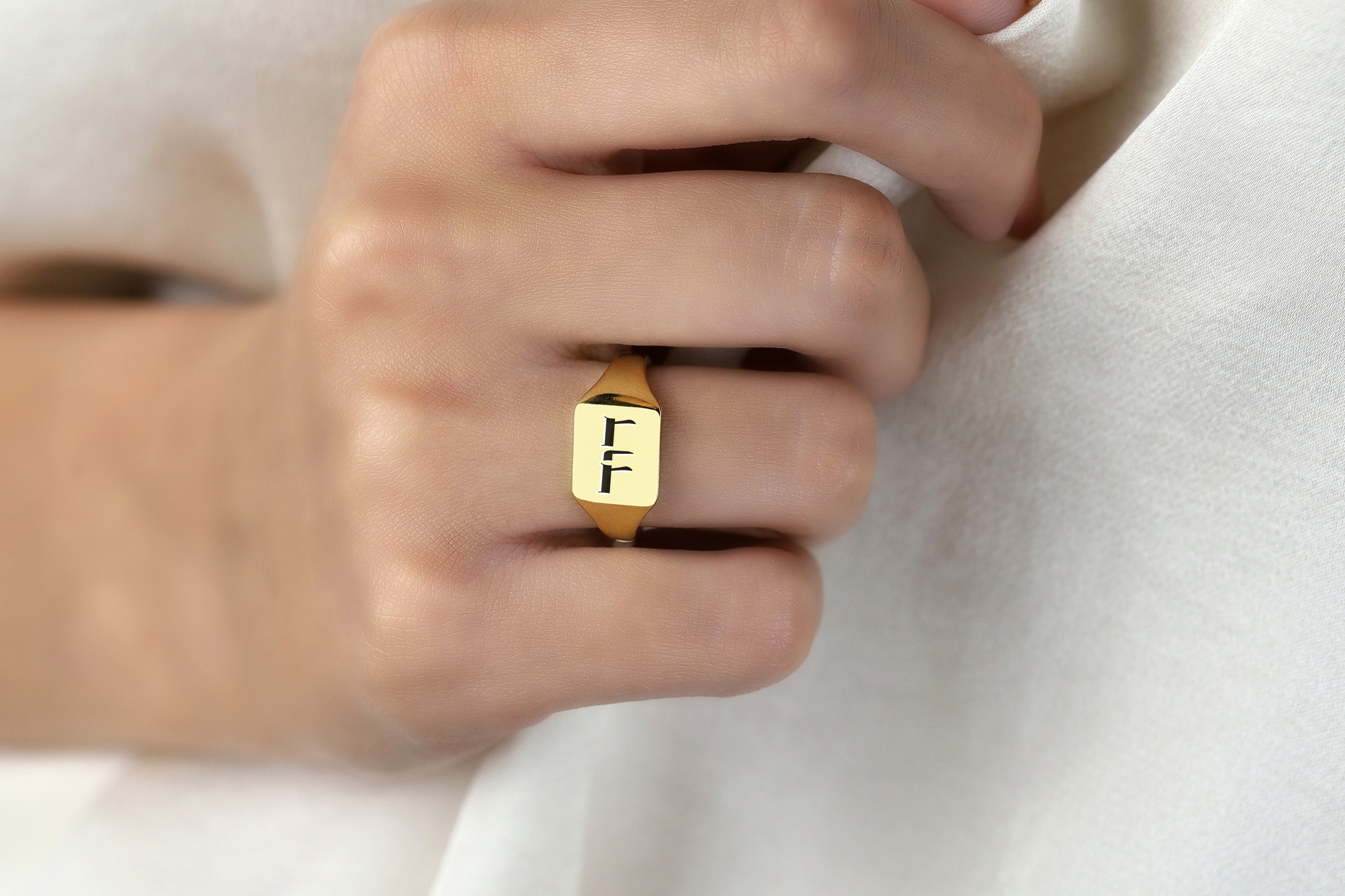Hebrew Name Engraved Ring