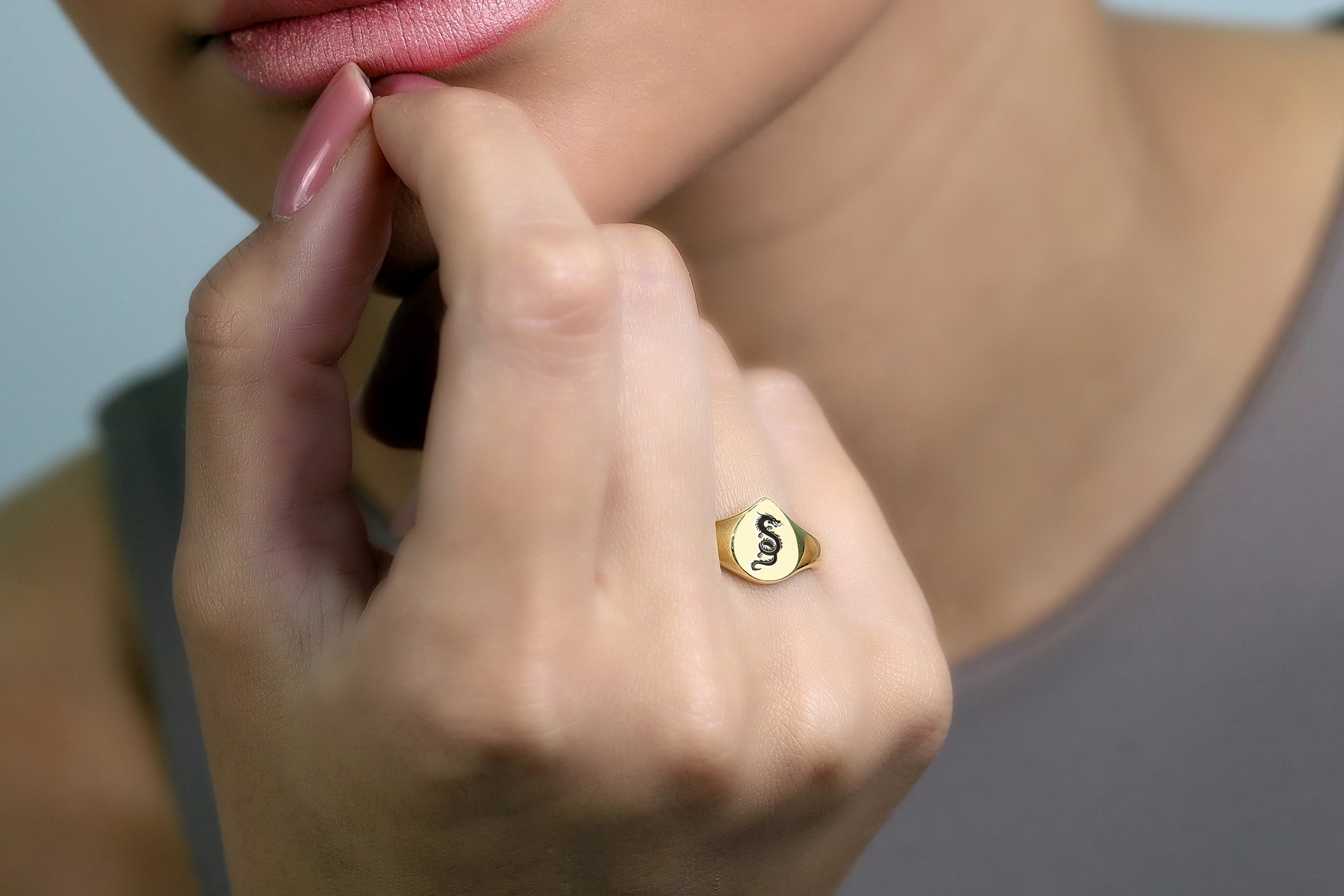 Custom Dragon Gold Ring