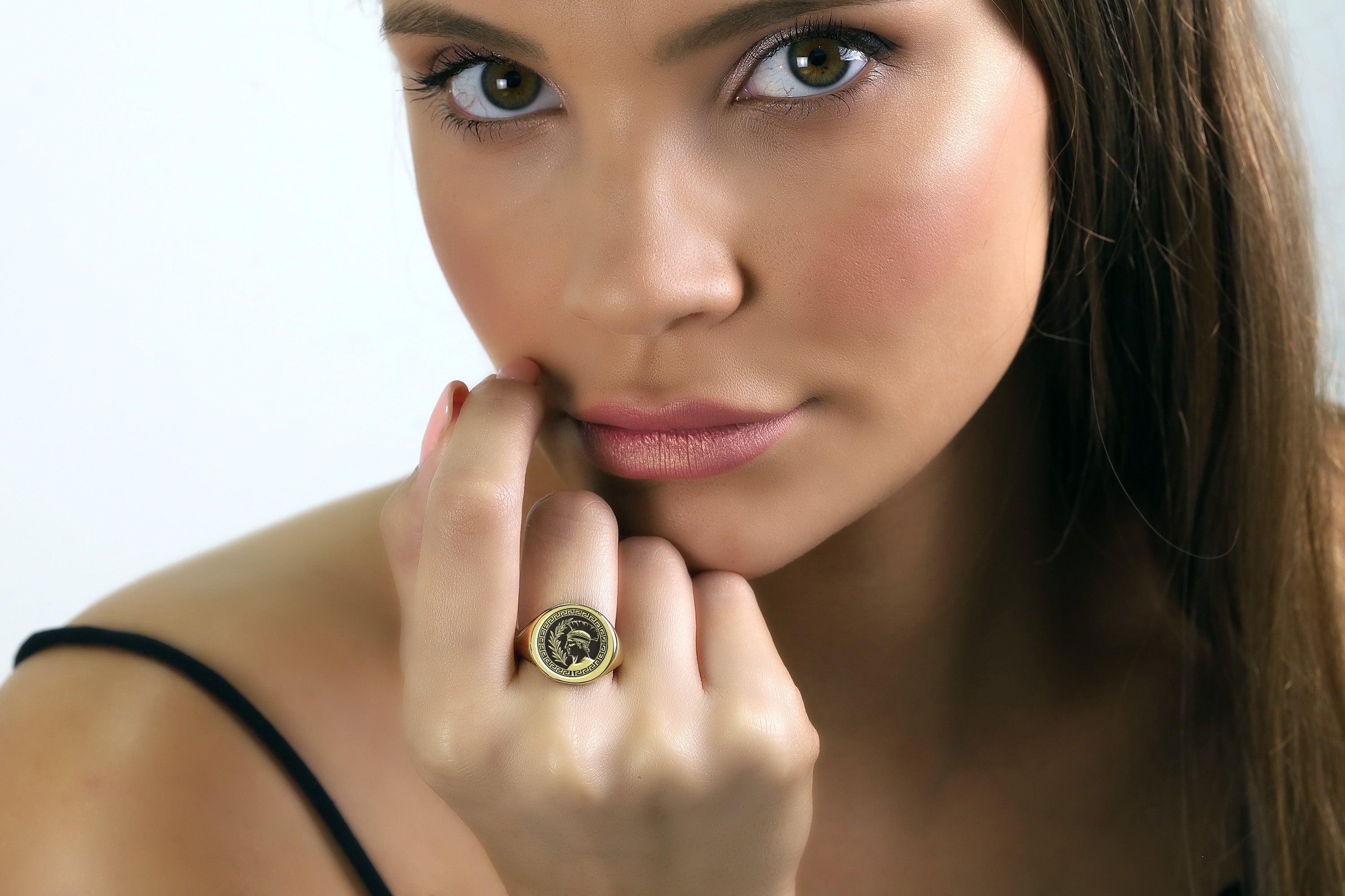 14k Gold Greek Signet Ring