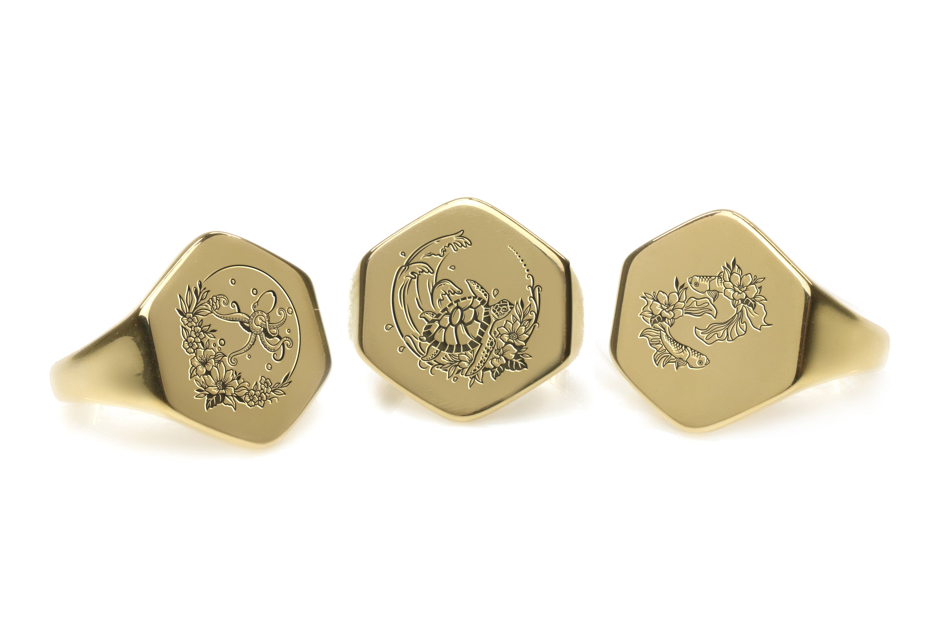 Custom Turtle Engraved Ring
