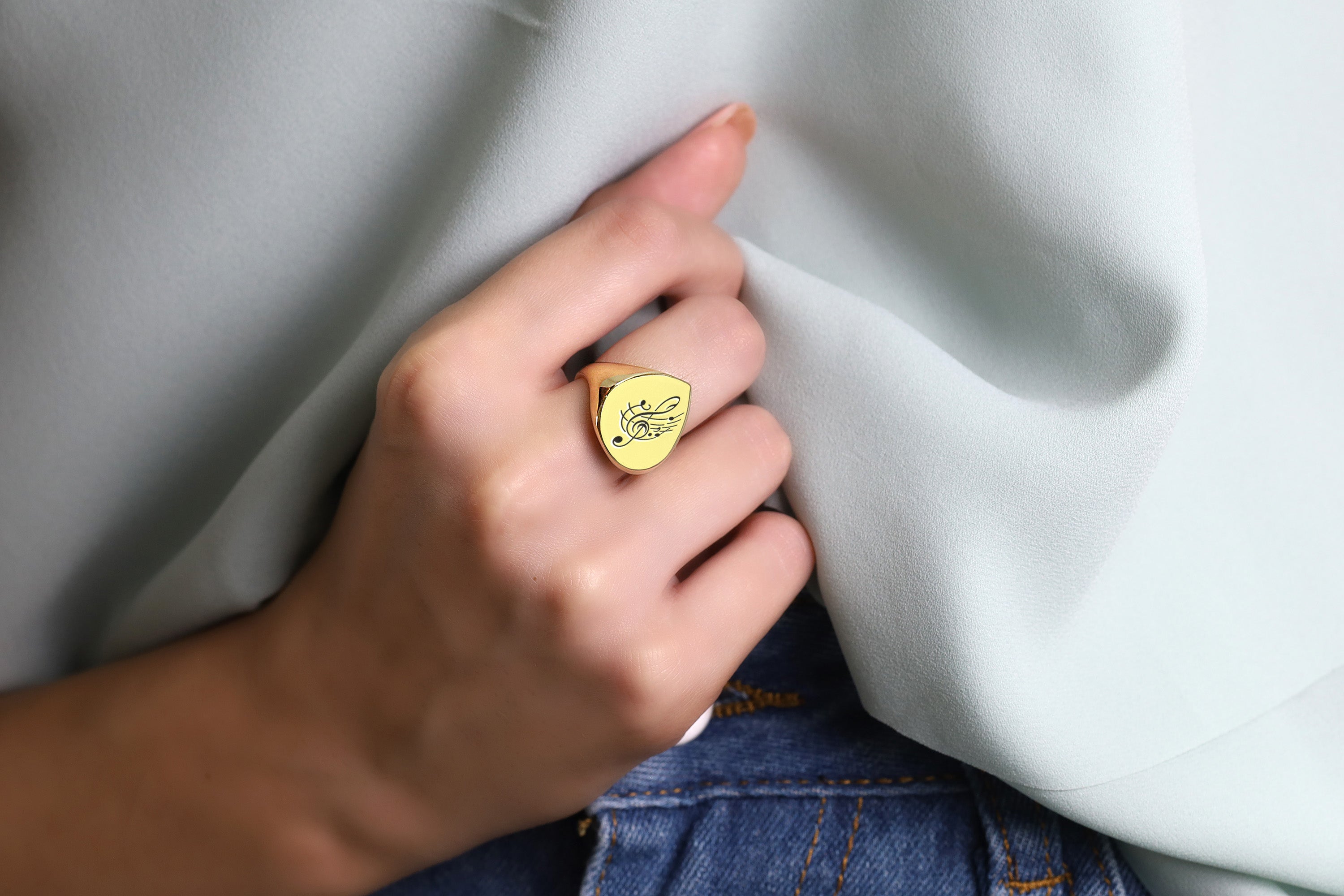 24k Gold Music Note Ring