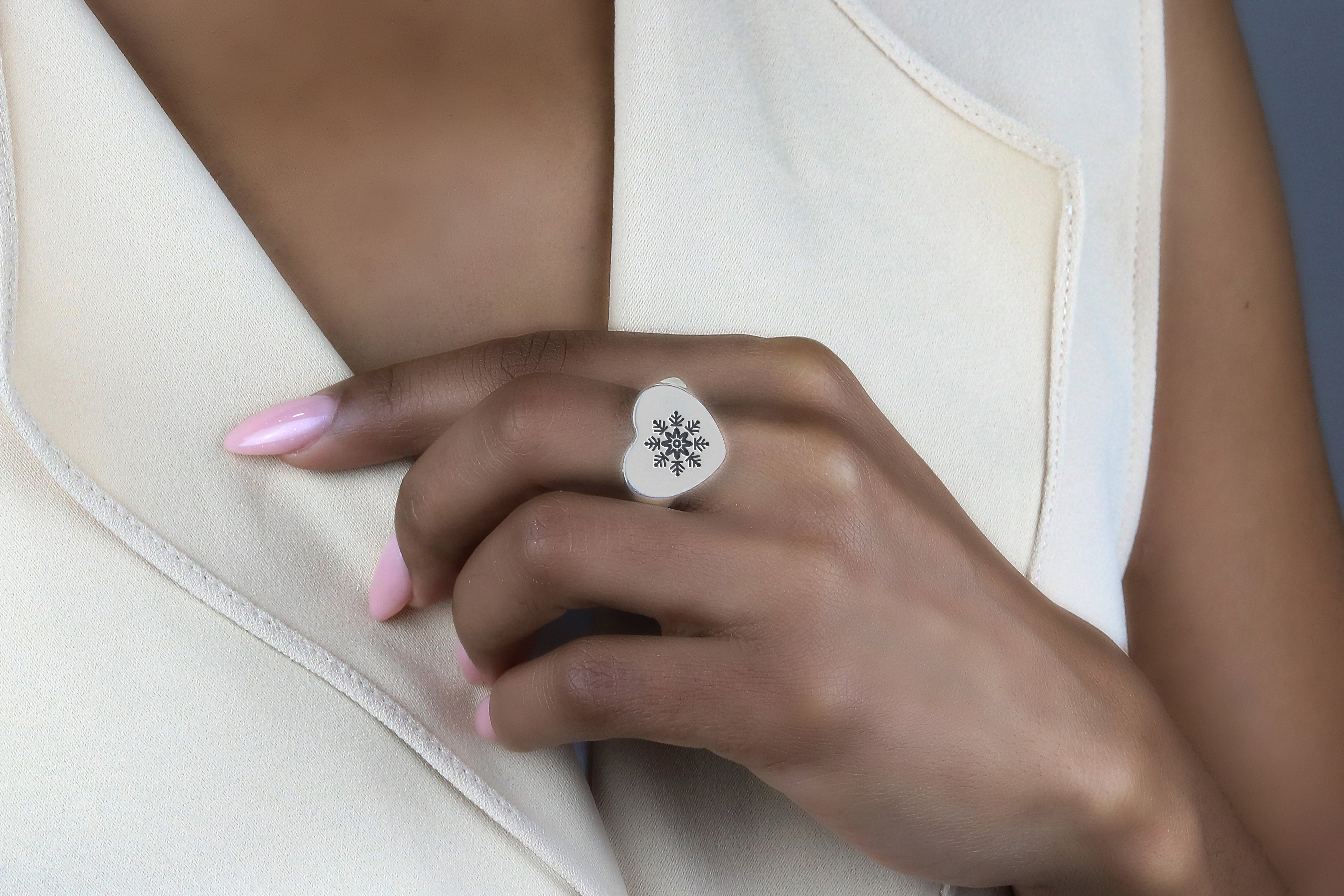 925 Sterling Silver Snowflake Ring