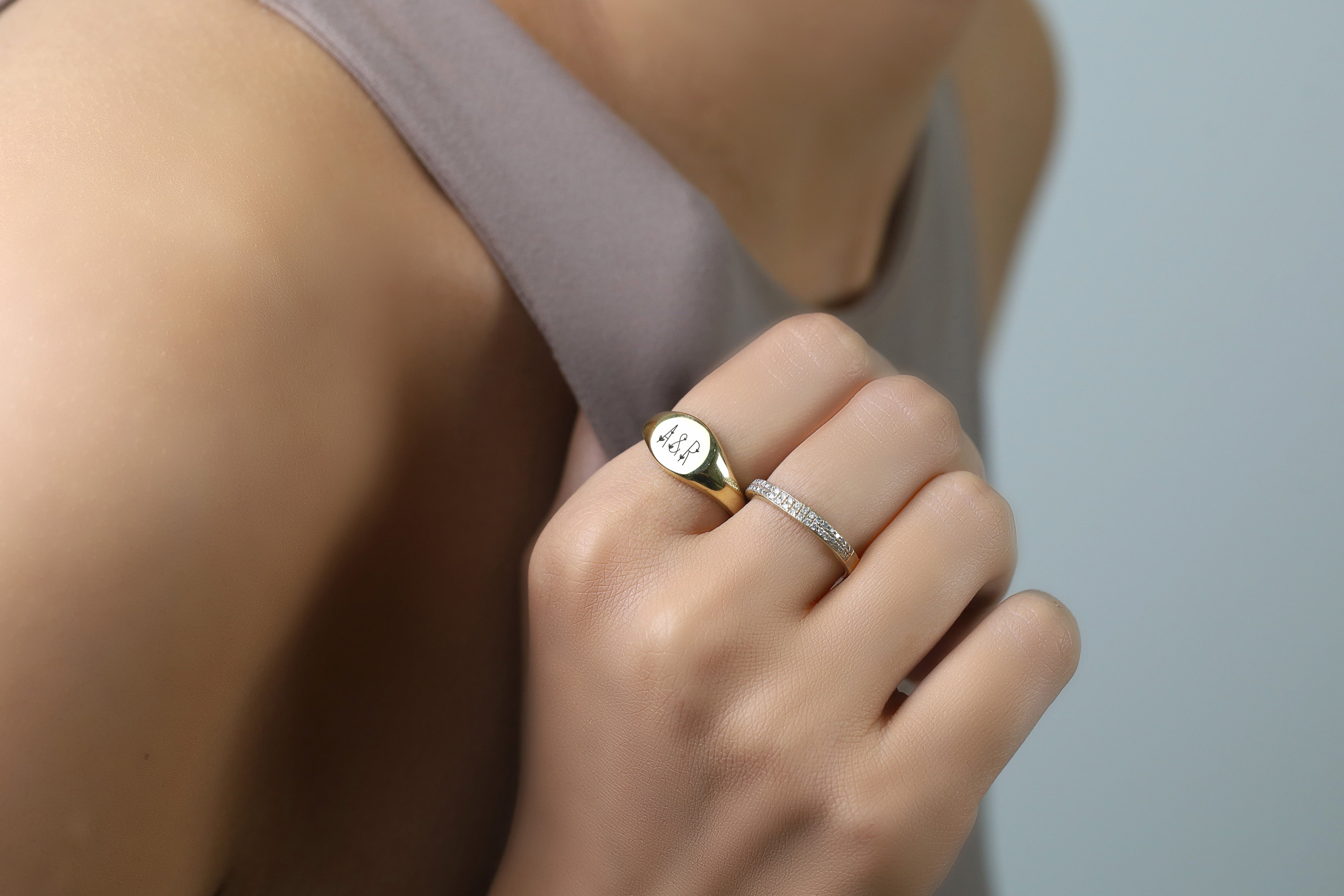 Cute Couples Name Initials Ring