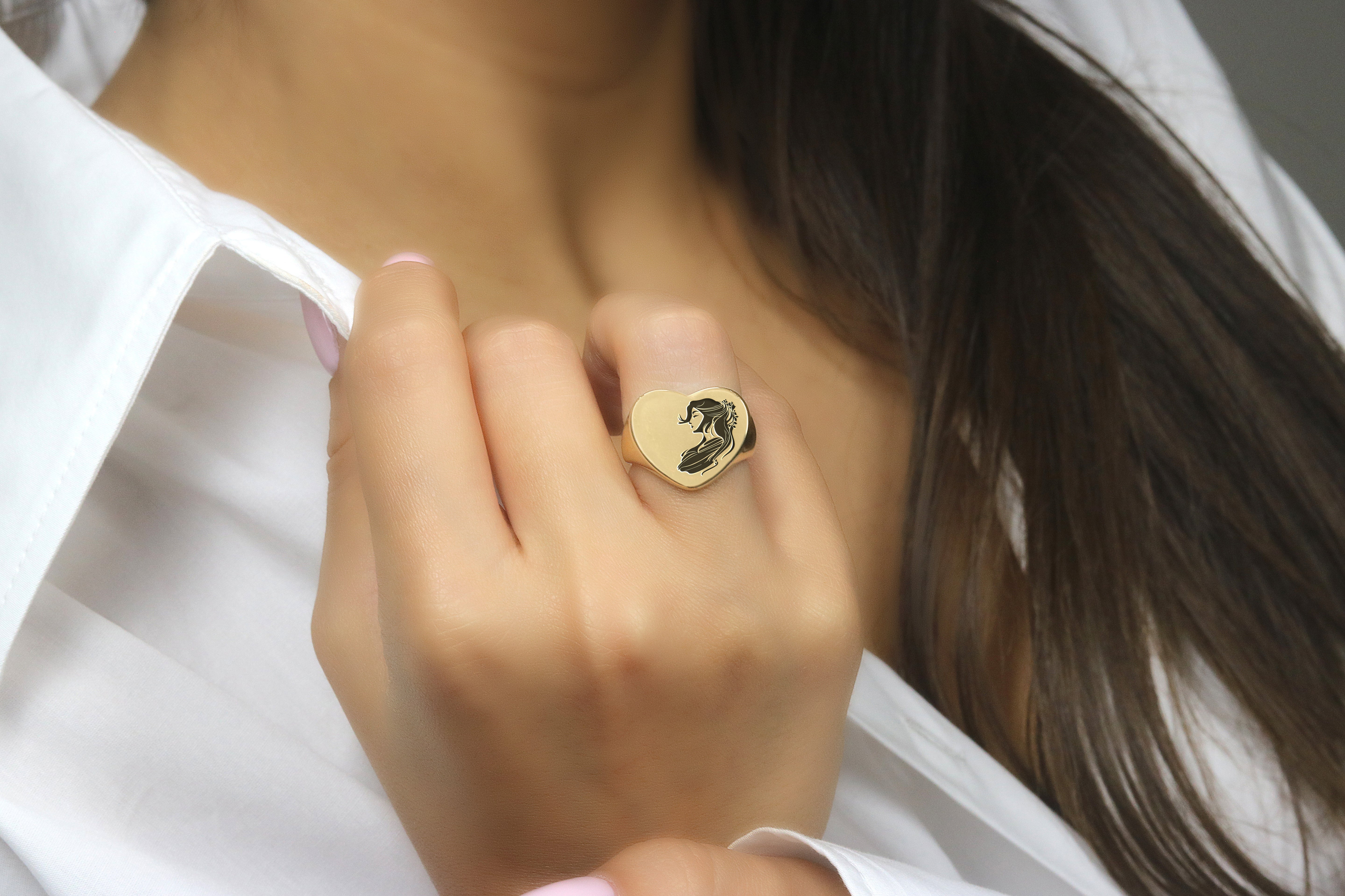 Engraved Japanese Women Ring