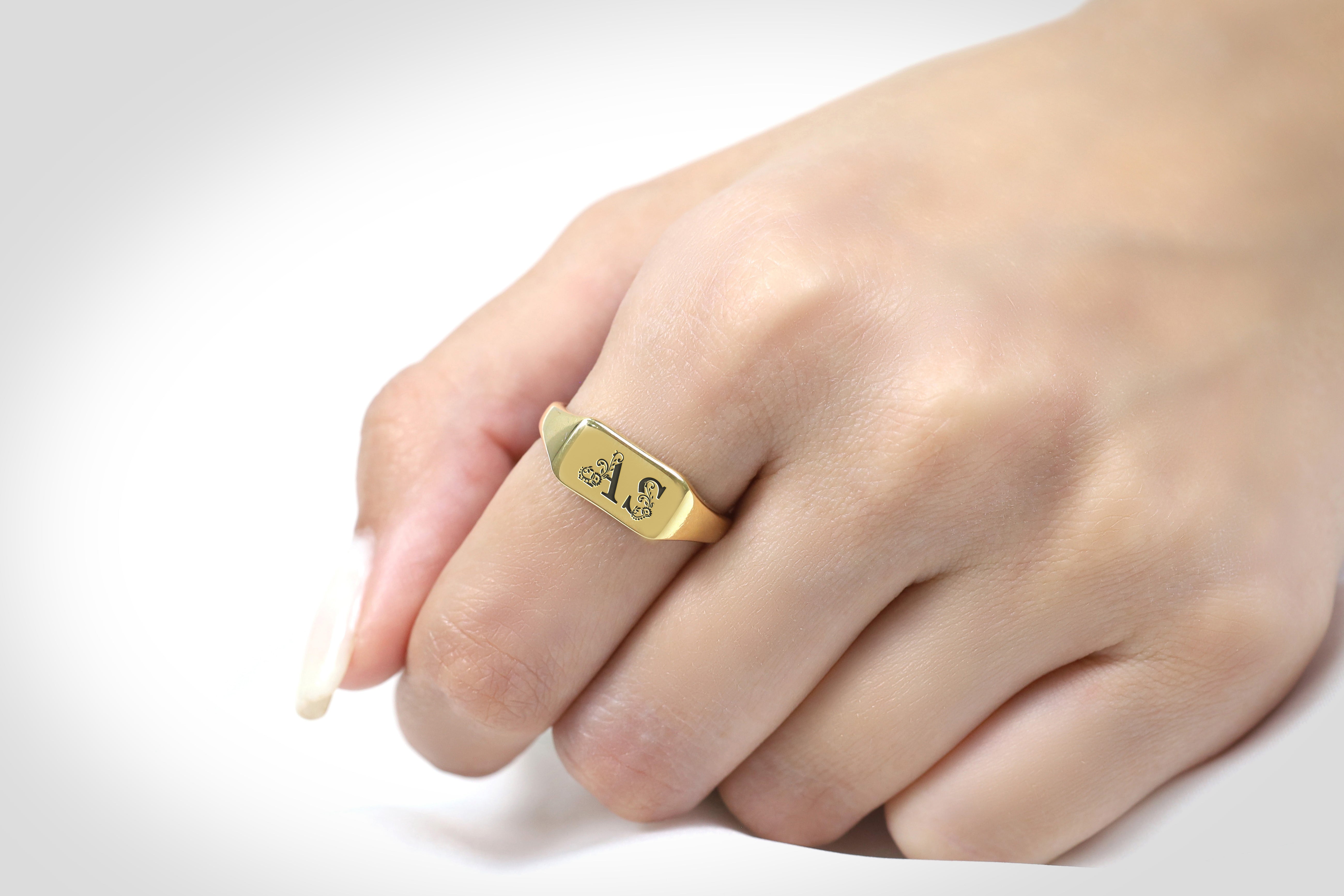 Couples Initials Engraved Ring