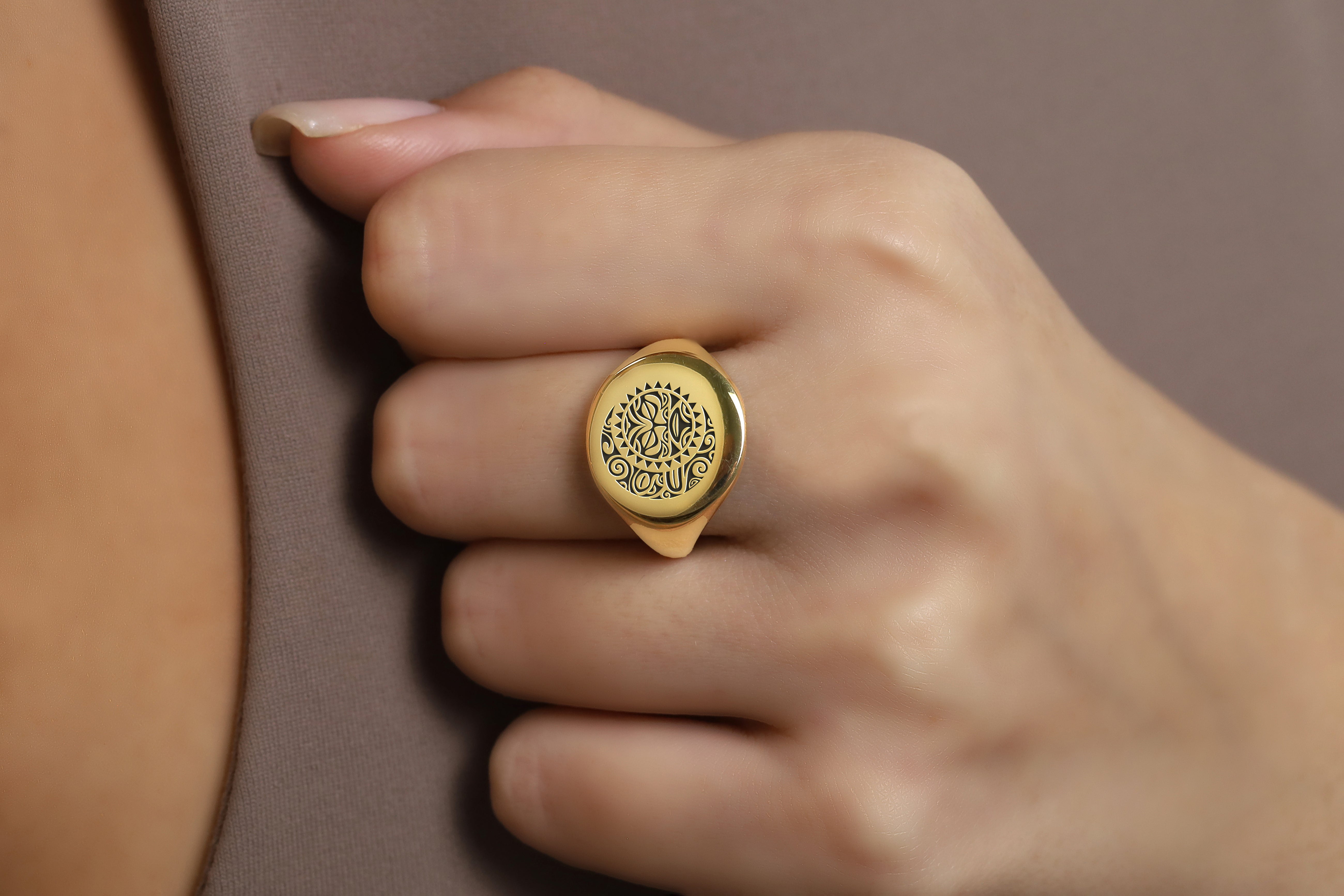 Engraved Polynesian Ring